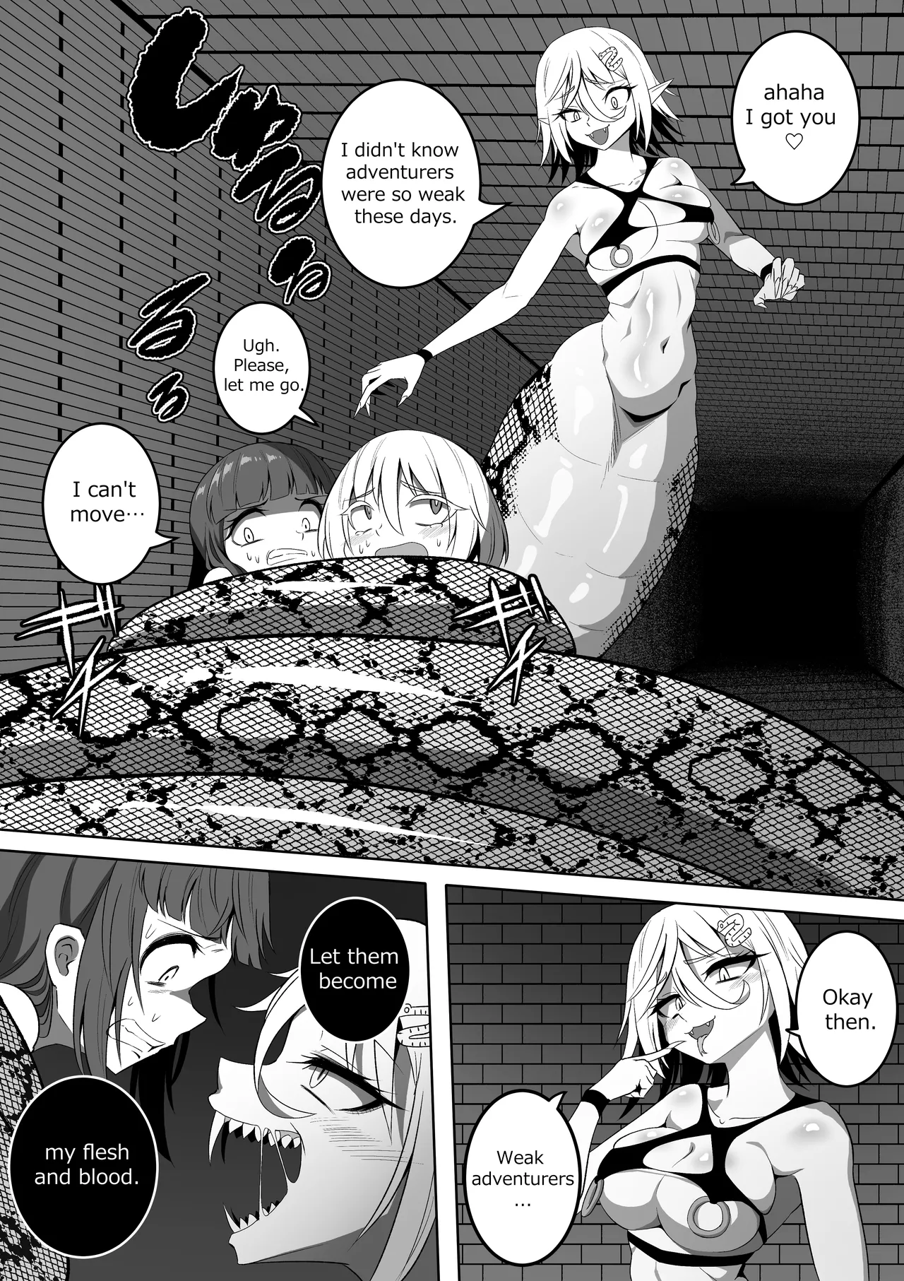 カイガ【kaiga】 - Lamia swallowed more than her limit and her stomach is about to burst (8p) ENG ver изображение № 1