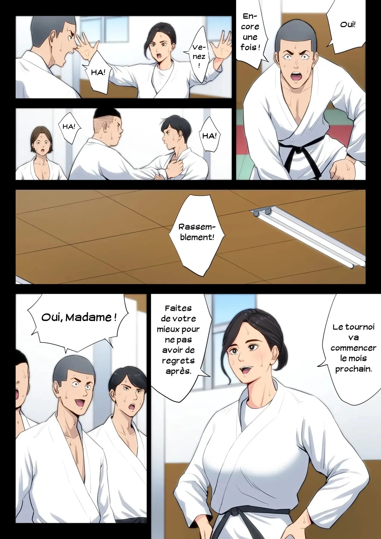 [Tamagou] Juudoubu Komon no Onna Kyoushi ga Tsumihoroboshi no Tame ni Buin-tachi ni Mawasareru Hanashi. | Une enseignante coach du club de judo se donne aux membres du club pour expier sa faute [French] [Serviteur] 图片编号 3