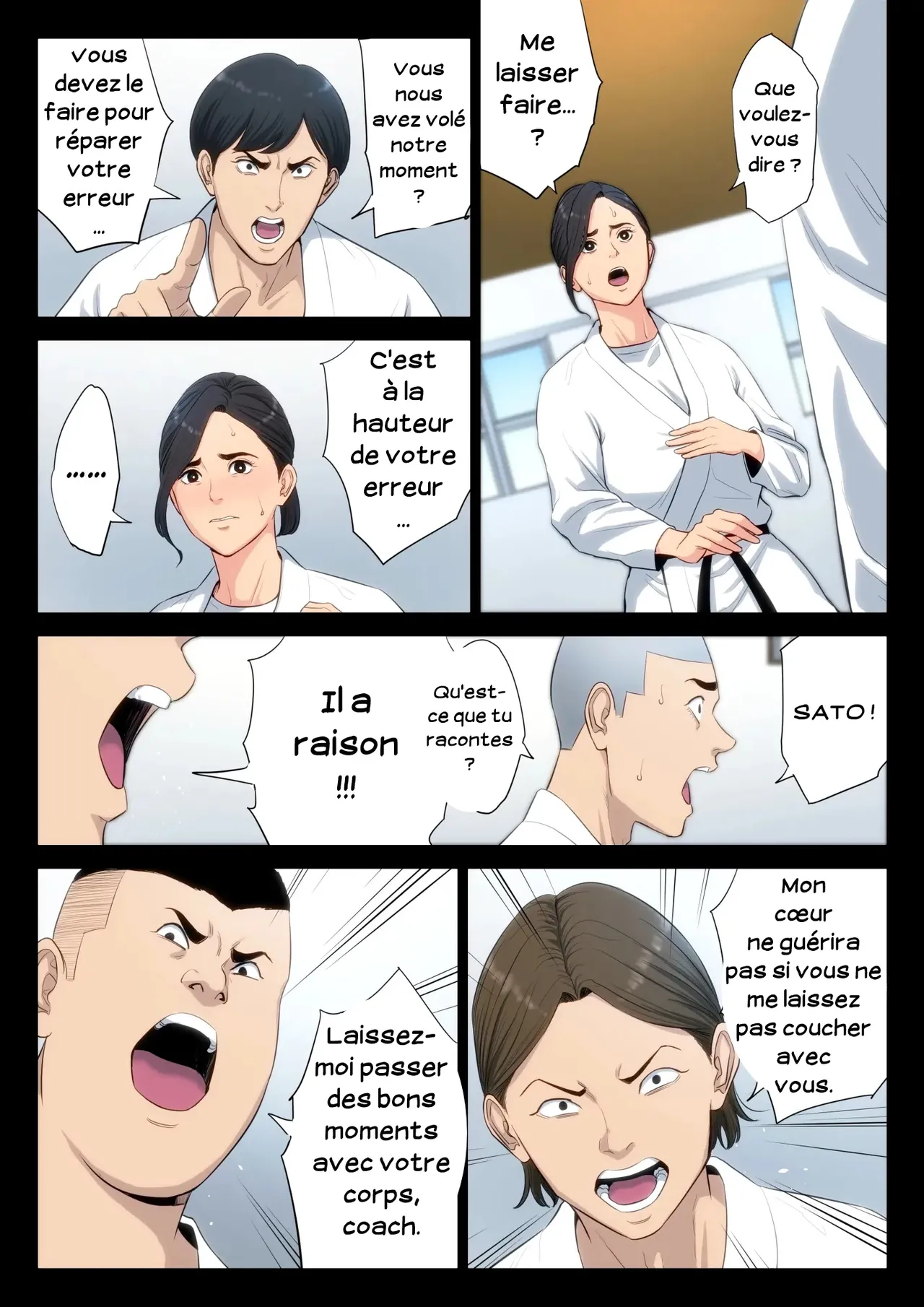 [Tamagou] Juudoubu Komon no Onna Kyoushi ga Tsumihoroboshi no Tame ni Buin-tachi ni Mawasareru Hanashi. | Une enseignante coach du club de judo se donne aux membres du club pour expier sa faute [French] [Serviteur] 图片编号 18