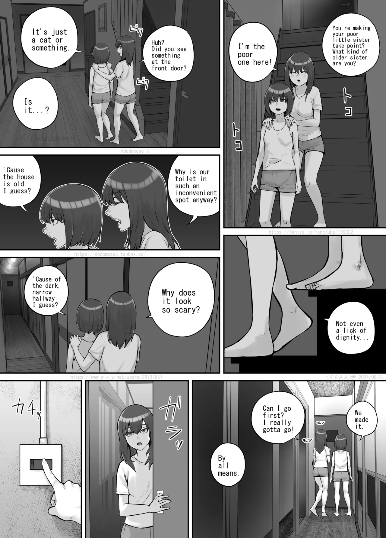 [DODOMESU3SEI] Shinrei Bangumi o Mita Kaya-chan to Saya-chan ga Yachū ni Toire ni Iku Ohanashi [English] image number 10