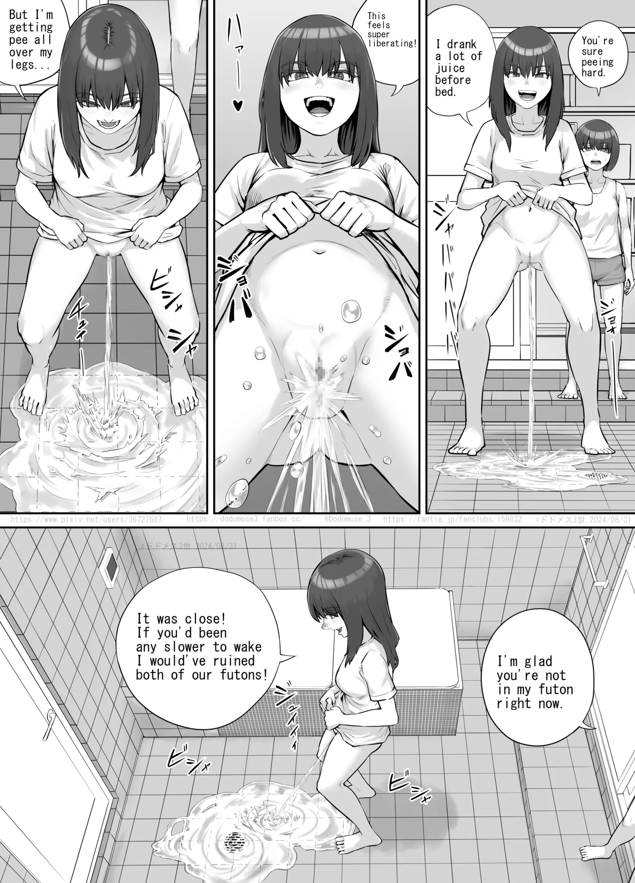 [DODOMESU3SEI] Shinrei Bangumi o Mita Kaya-chan to Saya-chan ga Yachū ni Toire ni Iku Ohanashi [English] image number 14