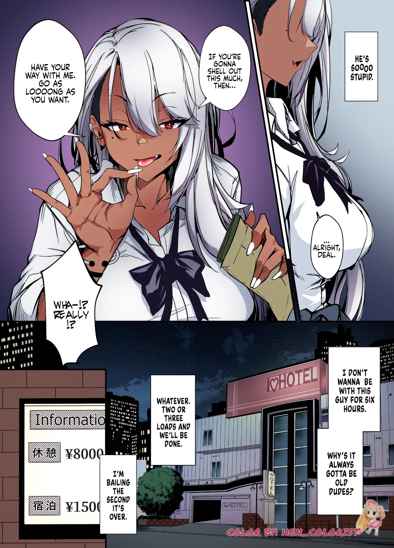[Onkyu] Namaiki JK ga Wakaraserareru Hon | Putting a Cheeky Gyaru in Her Place [English] [Coffedrug] [Colorized] [Digital] image number 11