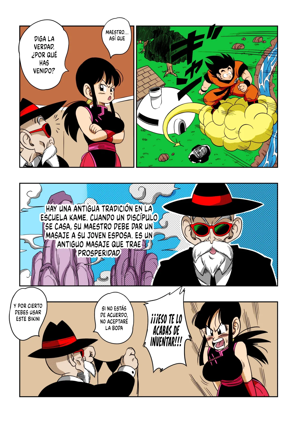 [Yamamoto] "An Ancient Tradition" - Young Wife Is Harassed! | "Una Antigua Tradición" - ¡Acosando A Una Joven Esposa! (Dragon Ball Z) [Spanish] [Descensurado] [Coloreado] image number 5