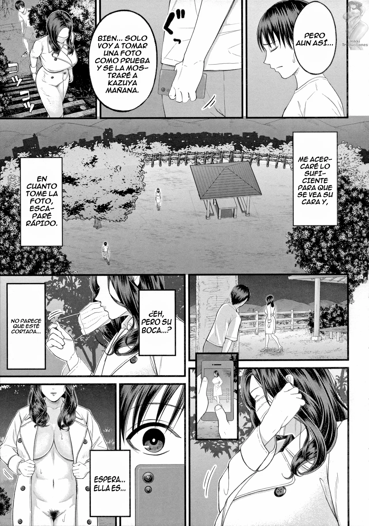 [Shiono Kou] Mukidashi no Yoru | Follando al Aire Libre (Boku to Hentai Onee-san no Himitsu no Sex) [Spanish] [HikkiTrads] imagen número 11