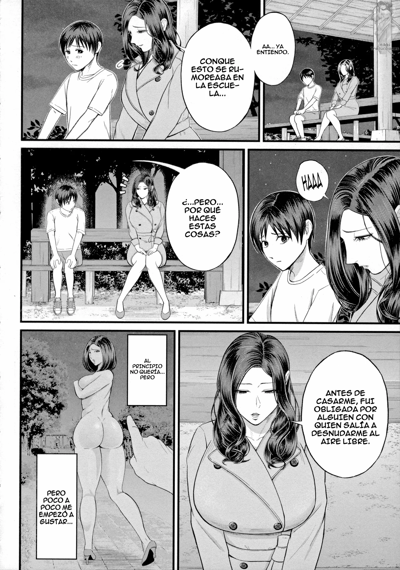 [Shiono Kou] Mukidashi no Yoru | Follando al Aire Libre (Boku to Hentai Onee-san no Himitsu no Sex) [Spanish] [HikkiTrads] imagen número 15