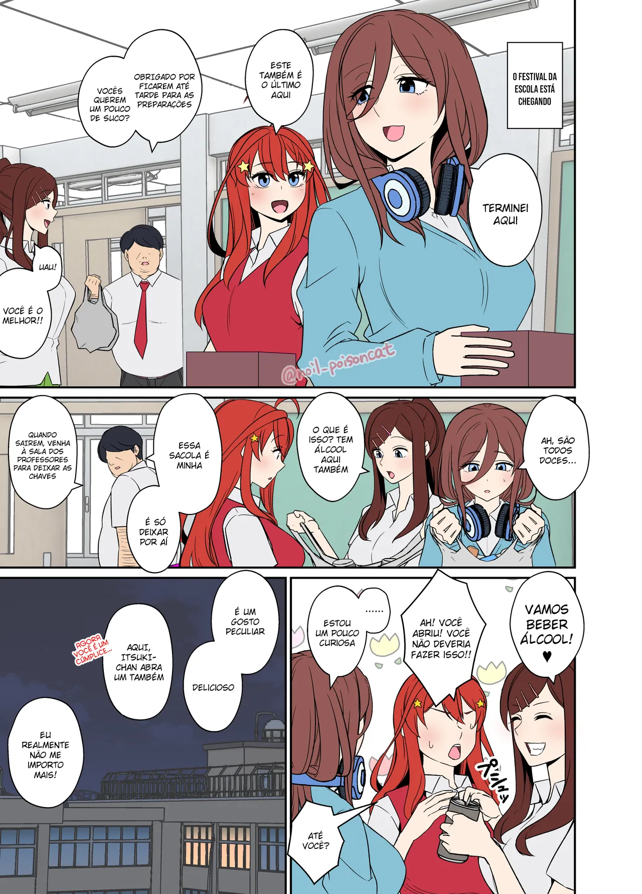 [Dokuneko Noil] Yotta Nakano Miku ni Warui Koto o Suru Hanashi | Uma história sobre fazer coisas ruins com uma Nakano Miku bêbada [Portuguese-BR] [Legoshi] image number 2