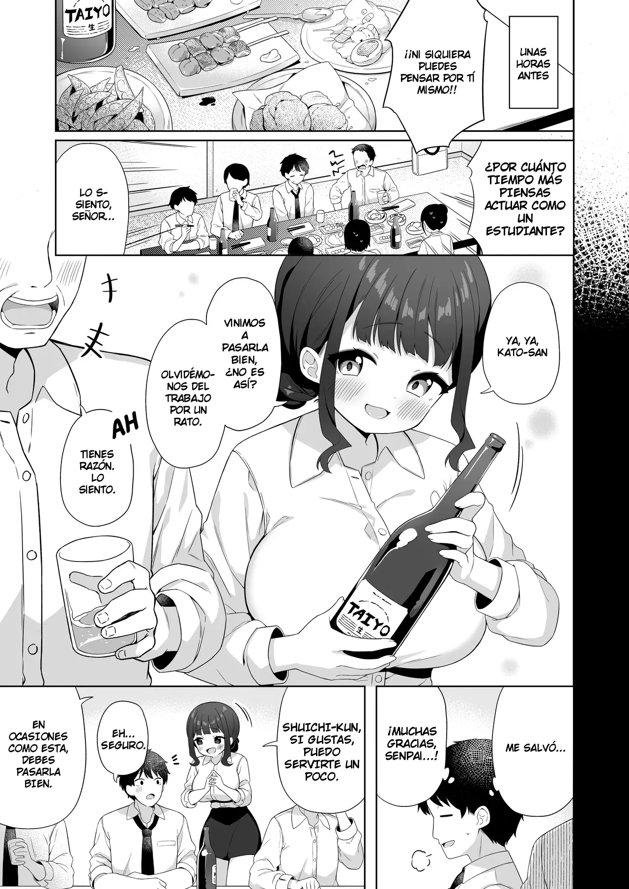 [Kaku Renbo (Gyuuhimochi)] Deka Chichi de Chou Amaama na Uchi no Senpai [Spanish] image number 4