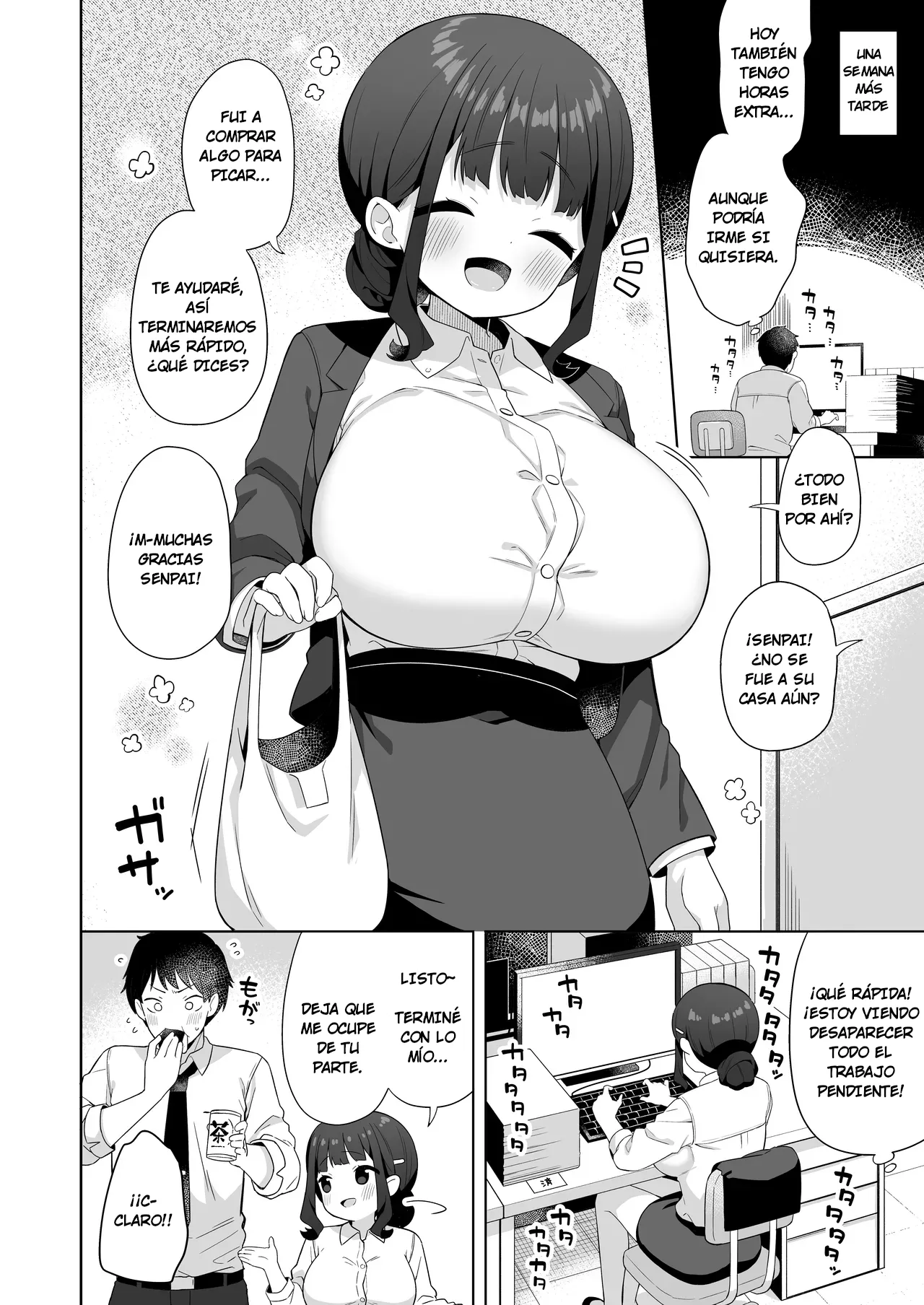 [Kaku Renbo (Gyuuhimochi)] Deka Chichi de Chou Amaama na Uchi no Senpai [Spanish] image number 19