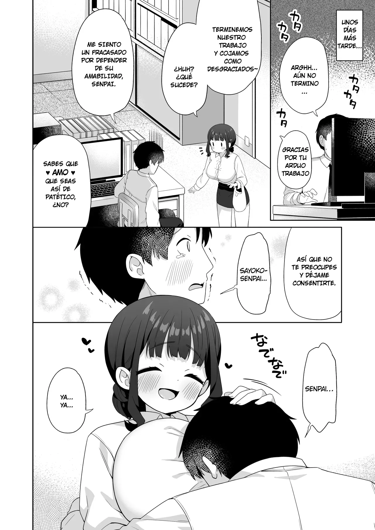 [Kaku Renbo (Gyuuhimochi)] Deka Chichi de Chou Amaama na Uchi no Senpai [Spanish] image number 41