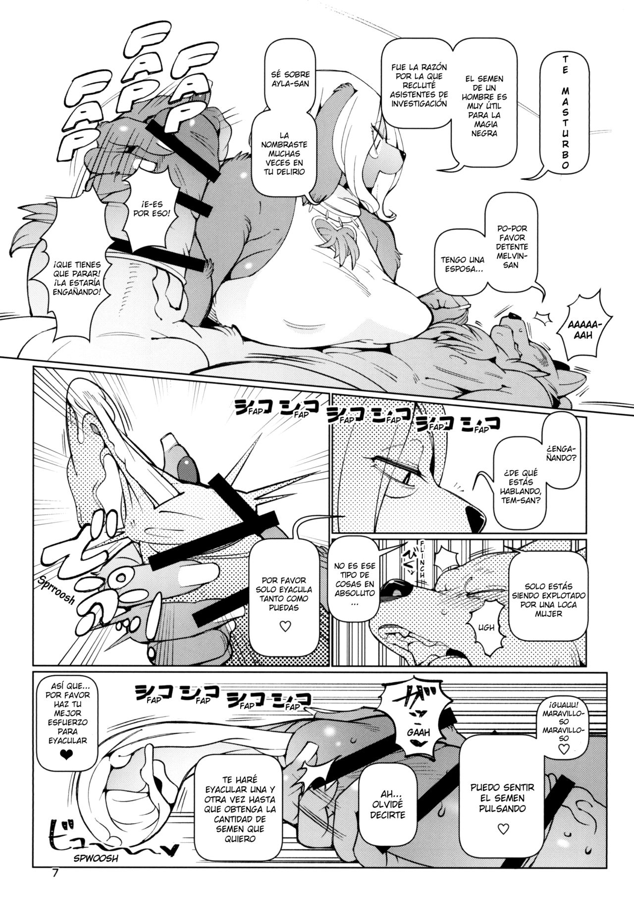 [Kemono Ekaki no Kousoku 2 (Sindoll)] Kemomesu Fup Nipple | Kemono Handjob [Spanish] [Kamus2001] [Digital] imagen número 7