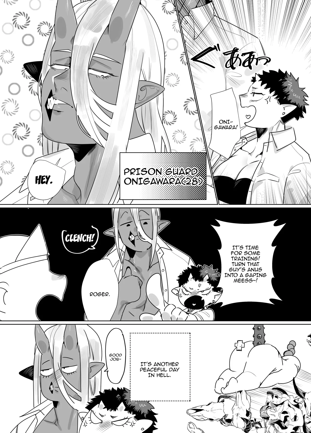 [Bonnou no Tamatebako (Nuchitsu Nanako)] Gokusotsu no Senpai ga Kouhai no Deka Otoko ni Doroddoro ni Okasareru Hanashi / Story About A Prison Guard Senpai Getting Fucked Sloppy By Her Huge Kouhai [English] {Doujins.com} Bildnummer 4