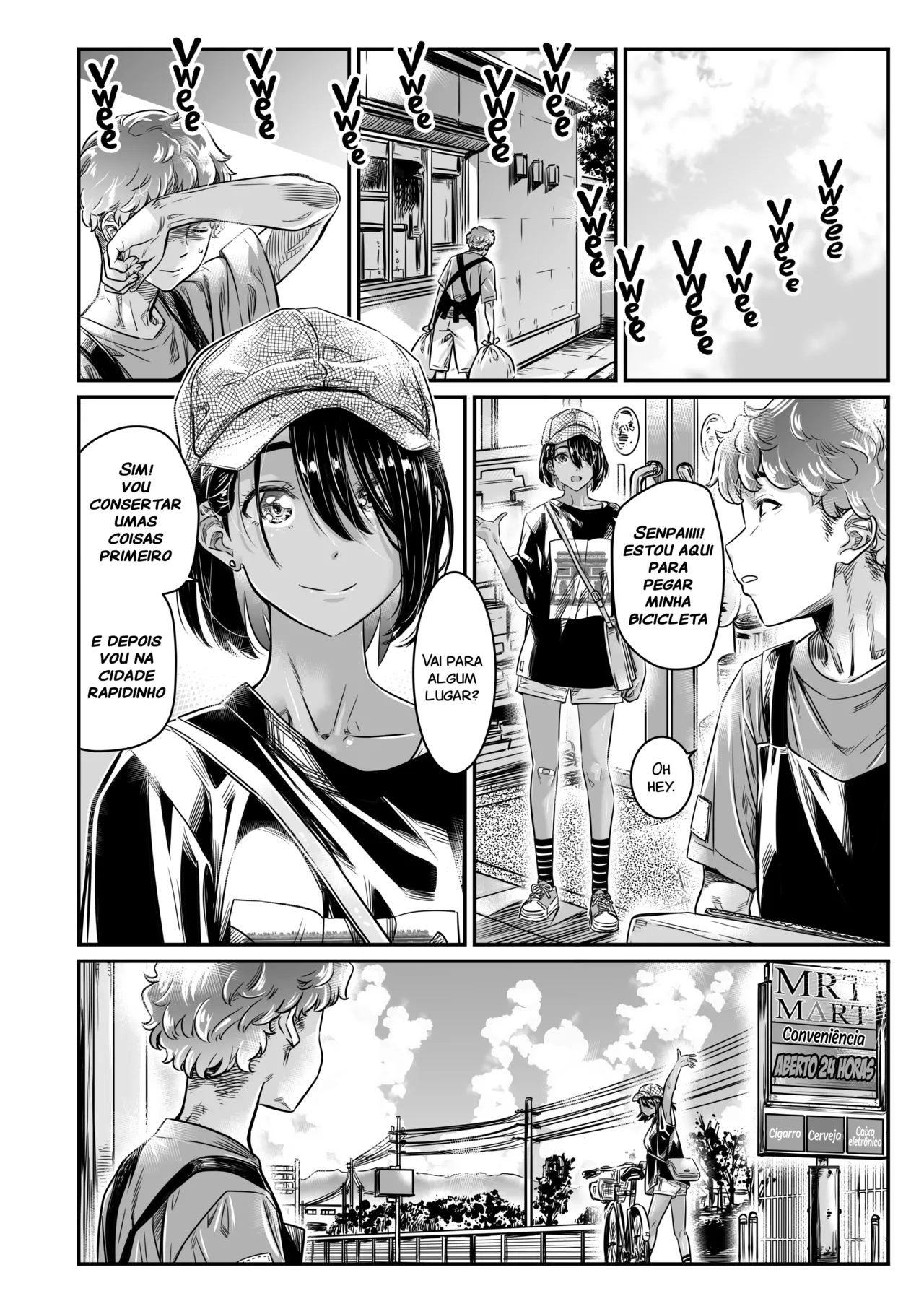 [Burning Shimai (MARUTA)] Hiyake no Bitch Shoujo wa, Doutei no Senpai o Yagai Sex ni Sasou | A ciclista bronzeada da cidade colocou seus olhos exibicionistas pervertidos em seu senpai virgem [Portuguese-BR] [Decensored] изображение № 7