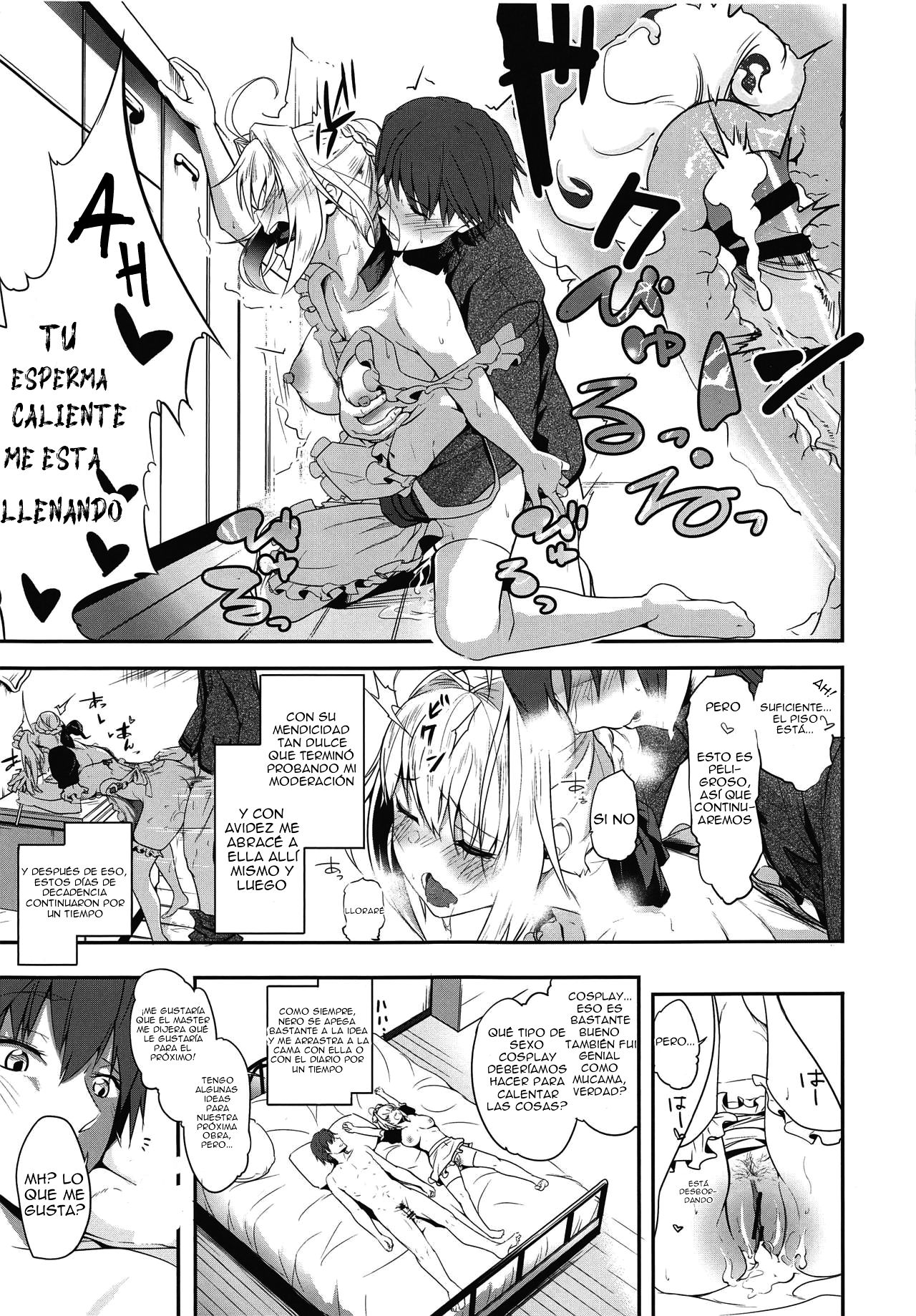 (COMIC1☆15) [Momoiro Sugoroku (Shisui Ao)] Nero-chama to Issho ~Cosplay Ecchi~ (Fate/EXTRA) [Spanish] изображение № 14