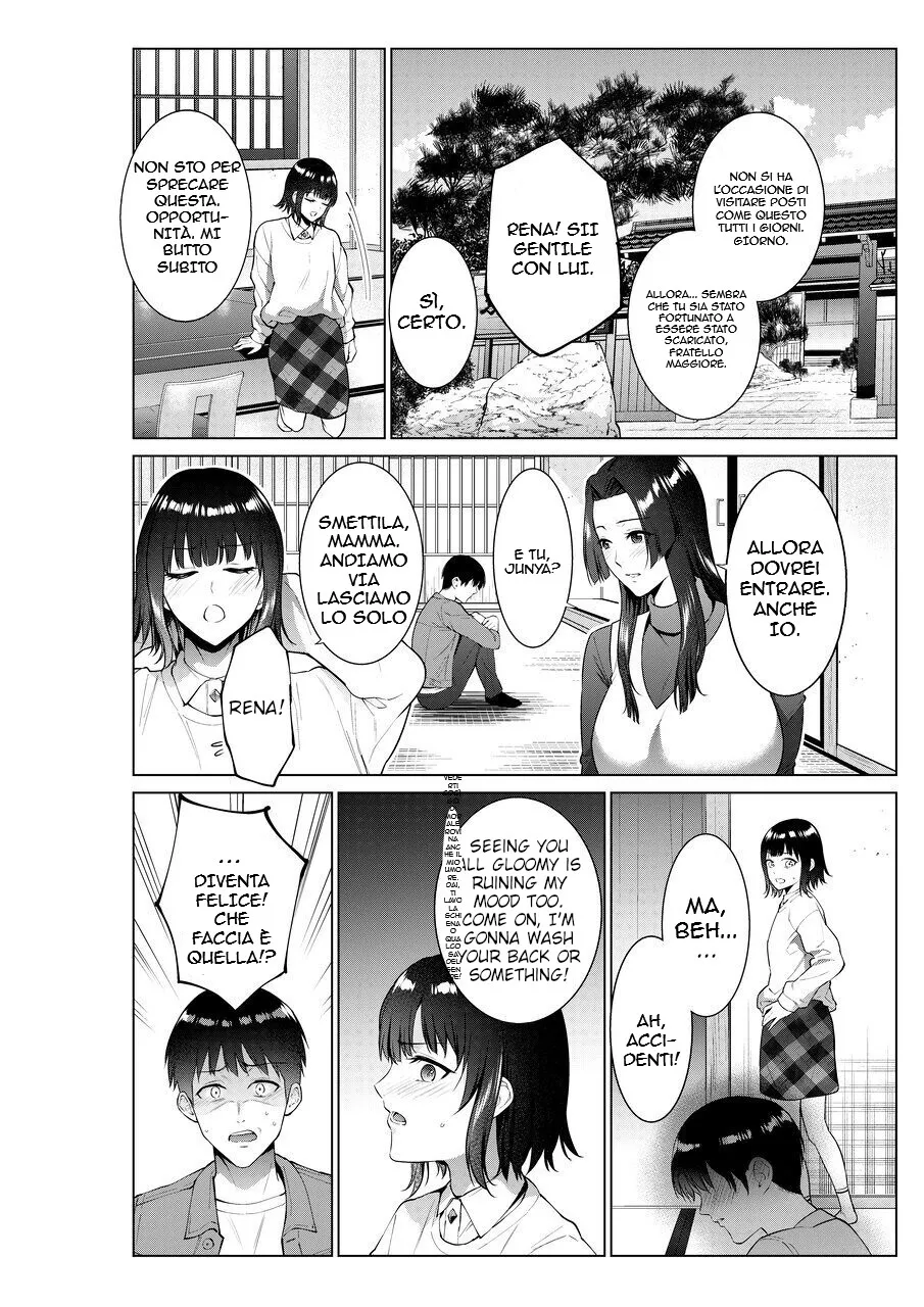 [Natsu no Oyatsu] Ryokan de Oyakodon | Sesso con mia sorella e mia madre alle terme [Italian] numero di immagine  3