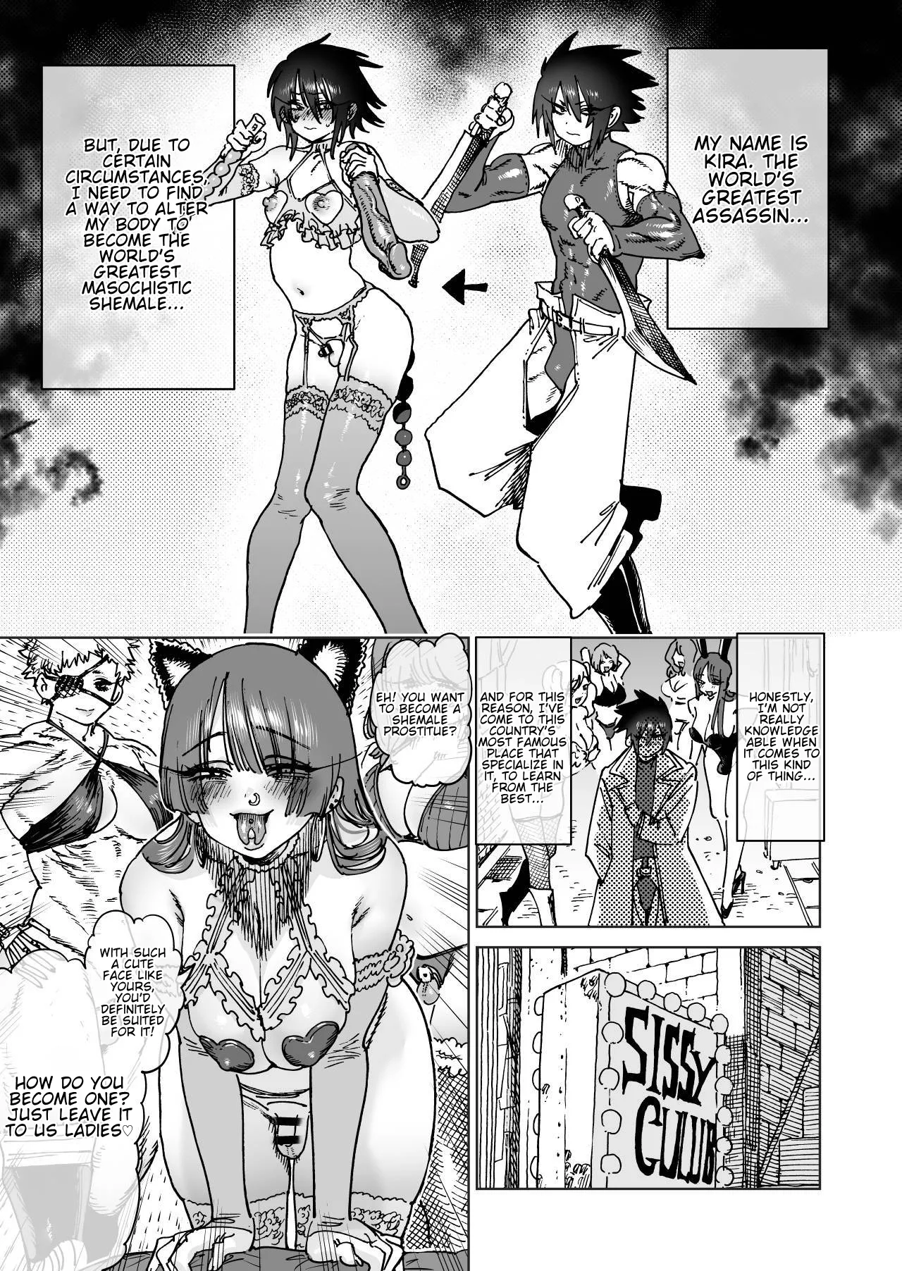 [Horieros] "Mesu Ochi" Sekai Saikyou no Koroshiya Self Mesu-ka Kaizou | The World's Strongest Assassin Self-Feminization (Ongoing)[English] 画像番号 7