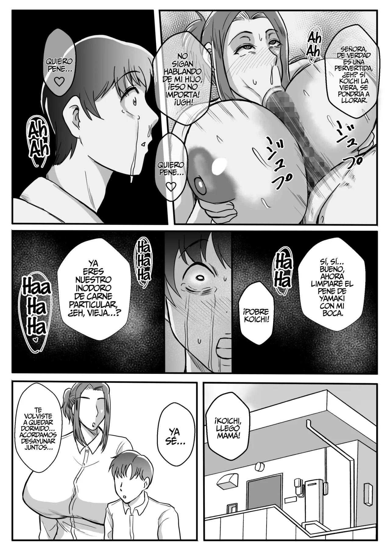 [Karakuri Korokke] Haha ga Ijimekko ni Netorarete...｜Mi mamá fue seducida por los bravucones... [Spanish] [TdeTurbina] image number 5