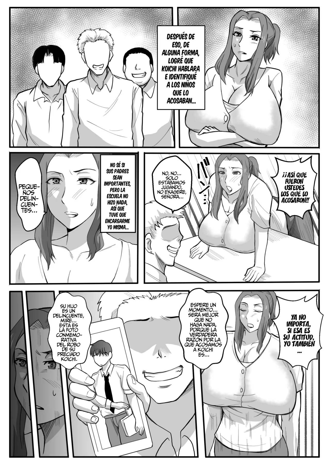 [Karakuri Korokke] Haha ga Ijimekko ni Netorarete...｜Mi mamá fue seducida por los bravucones... [Spanish] [TdeTurbina] image number 7