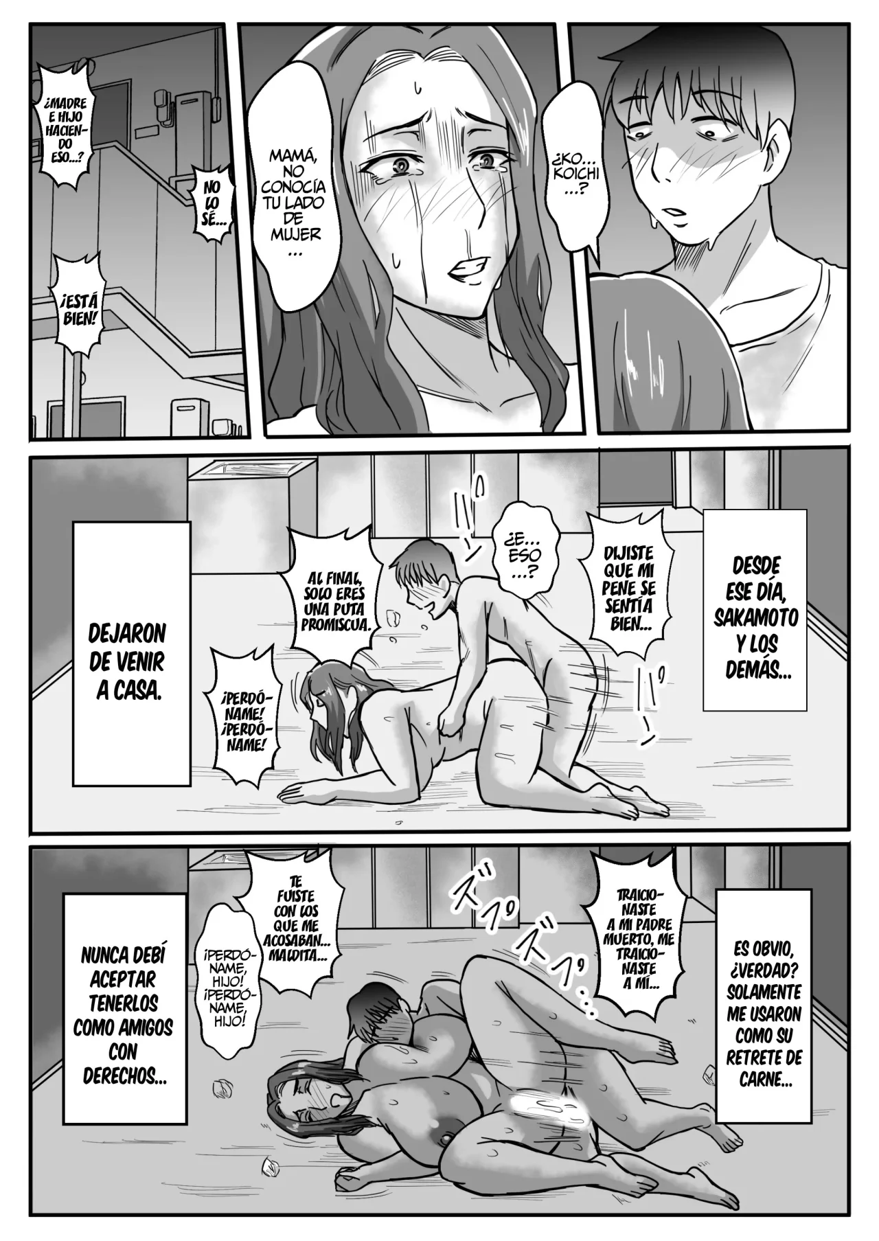 [Karakuri Korokke] Haha ga Ijimekko ni Netorarete...｜Mi mamá fue seducida por los bravucones... [Spanish] [TdeTurbina] image number 31