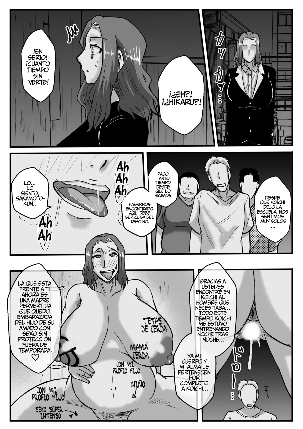 [Karakuri Korokke] Haha ga Ijimekko ni Netorarete...｜Mi mamá fue seducida por los bravucones... [Spanish] [TdeTurbina] image number 41