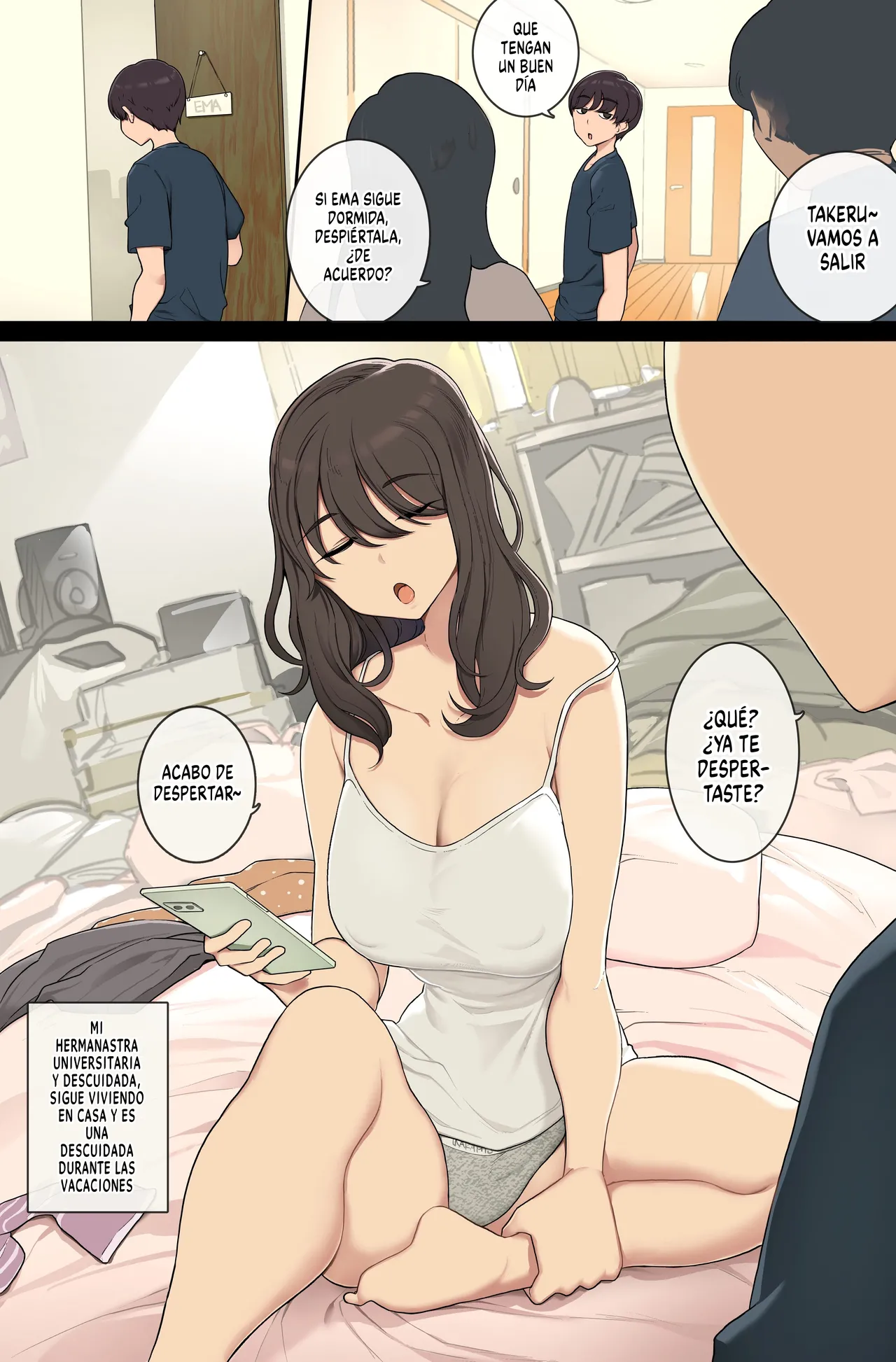 [Wakamatsu] Seikatsu mo Teiso Kannen mo Darashinai Gishi Ni Ya-ra Sete Morau | Me Voy A Coger A Mi Hermanastra, Que Es Descuidada Tanto En Su Estilo De Vida Como En Su Sentido De Castidad [Spanish] 图片编号 1