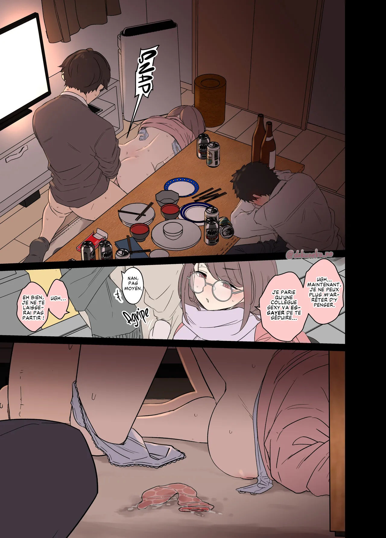 [Dokuneko Noil] Zemi no Bounenkai (Zenpen) | Fête du Nouvel An avec le groupe d'étude (Partie 1) [French] [Les Poroïniens] [Decensored] imagen número 12