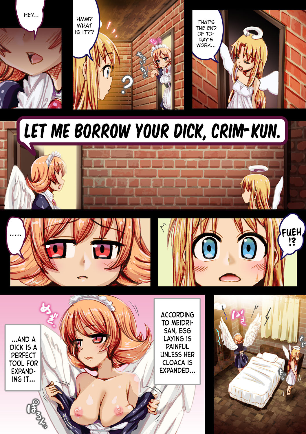 [An-chan Kaichou Potsuri Club] Crim-kun Chotto Ochinchin Kashite yo | Crim-kun, let me borrow your dick for a little (Ishuzoku Reviewers) [English] image number 2