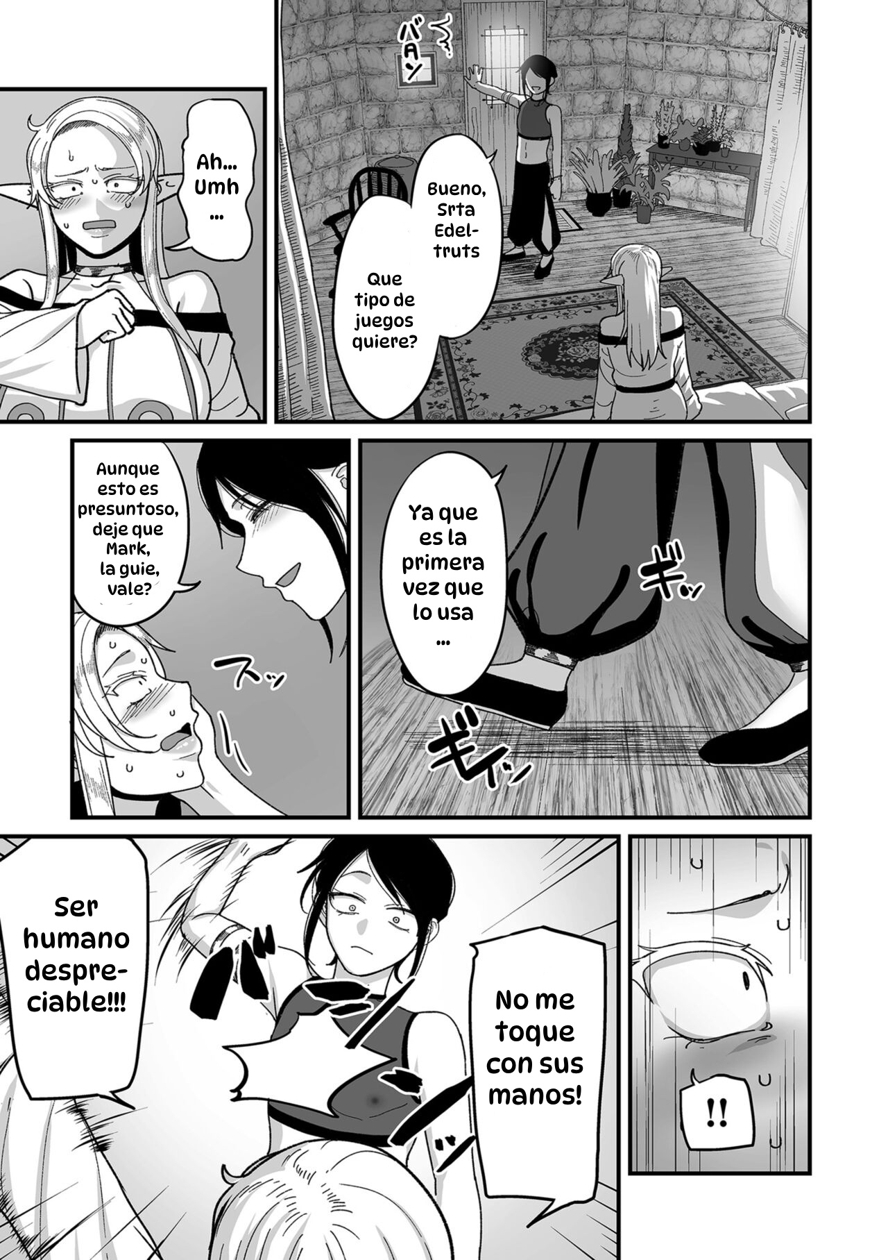 [Yamamoto Zenzen] Genkai Jukujo Elf Senyou! Danshou Delivery Service!! 1｜¡¡Servicios Sexuales a Domicilio a Elfas Insatisfechas!! Capítulo 1 [Spanish] [Hta scan] [Digital] Bildnummer 11