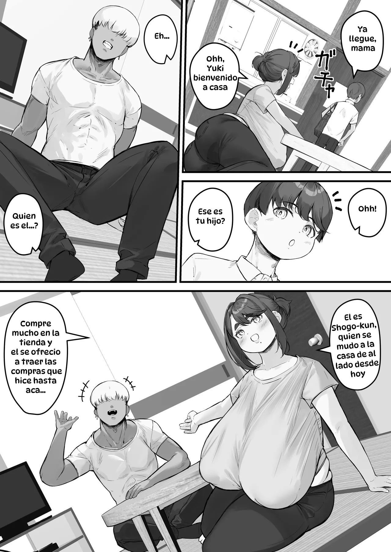 [Baku-π-dou (Kuchi VE)] Chara Otoko ni Netorareru Tare Deka Nagachichi Kaa-san 1｜Mi Madre de Pechos Grandes y Caídos Fue Seducida por un Mujeriego 1 [Spanish] [Hta scan] 이미지 번호 8