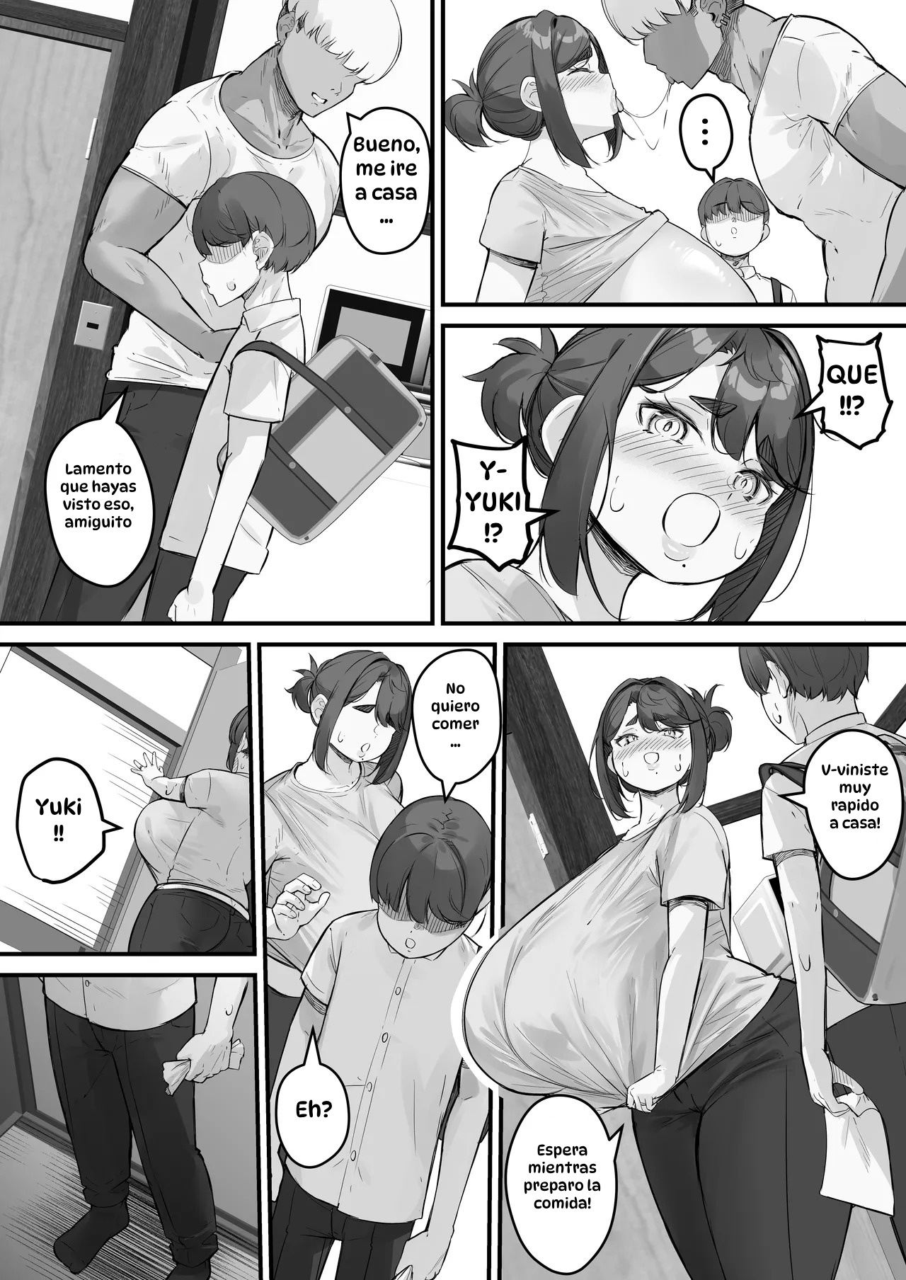 [Baku-π-dou (Kuchi VE)] Chara Otoko ni Netorareru Tare Deka Nagachichi Kaa-san 1｜Mi Madre de Pechos Grandes y Caídos Fue Seducida por un Mujeriego 1 [Spanish] [Hta scan] 이미지 번호 14