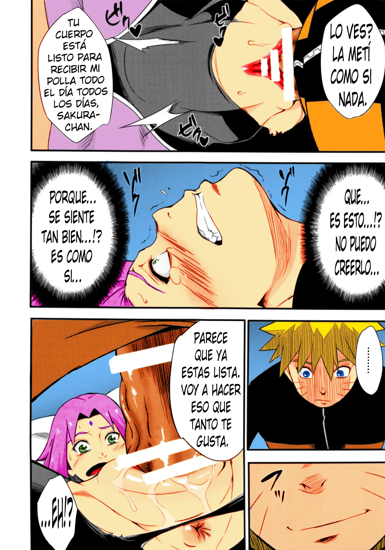 (C92) [Karakishi Youhei-dan Shinga (Sahara Wataru)] Botan to Sakura (Naruto) [Spanish] [kalock] [Colorized] numero di immagine  5