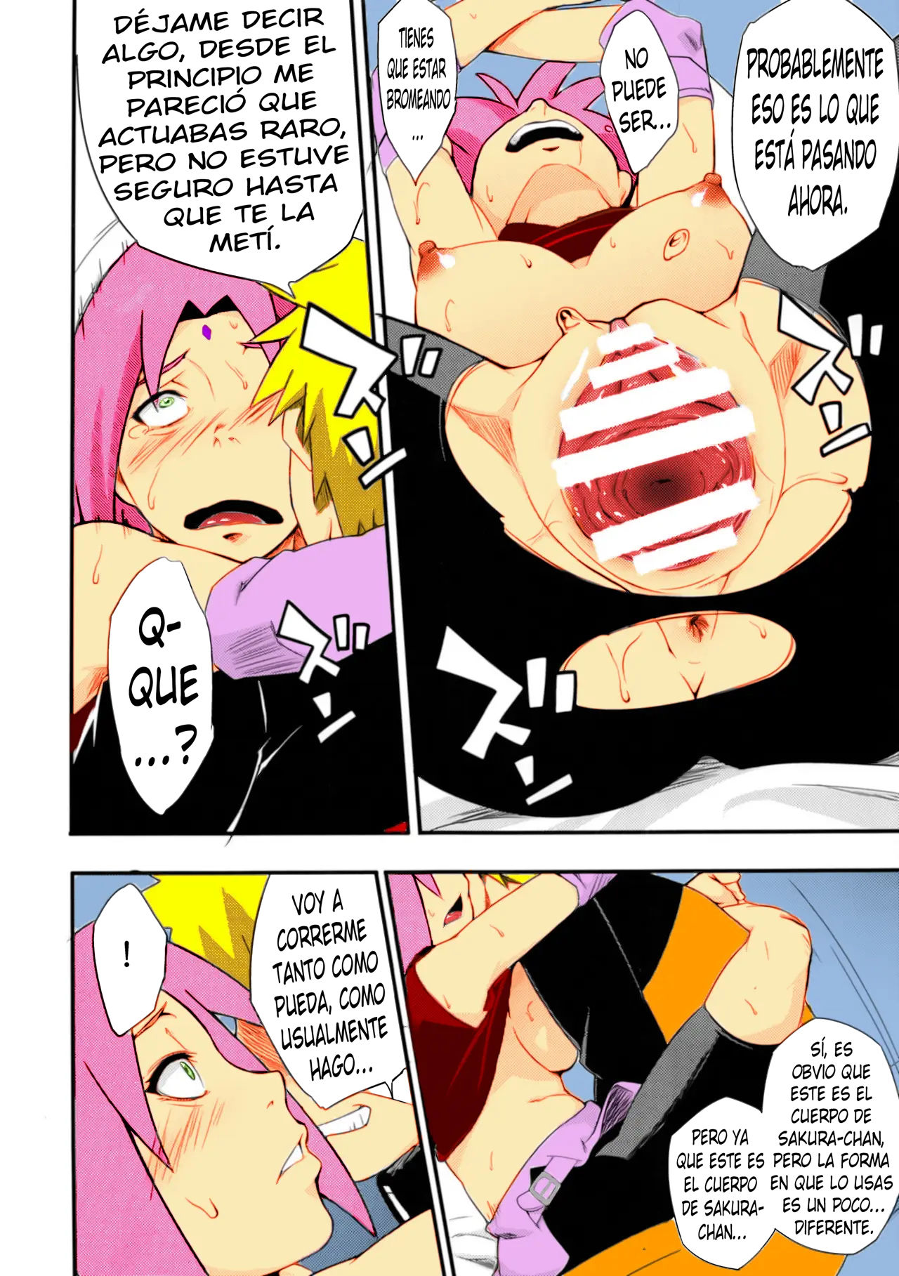 (C92) [Karakishi Youhei-dan Shinga (Sahara Wataru)] Botan to Sakura (Naruto) [Spanish] [kalock] [Colorized] numero di immagine  11