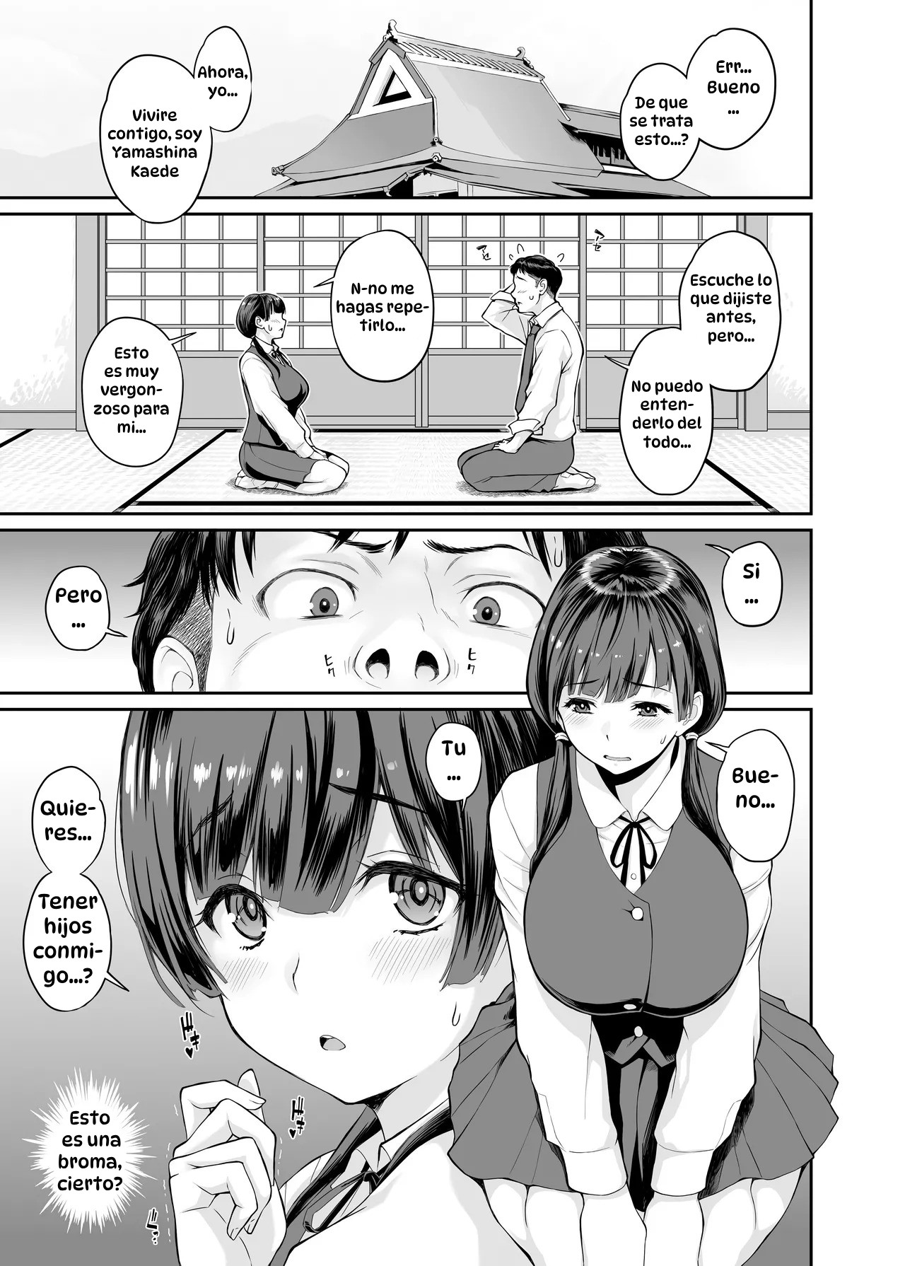 [Butagoya (Kemigawa)] Inaka Seikatsu Kozukuri Ganbou JK Tsuki Bukken ｜Mi Vida en una Aldea Rural con una Joven de Preparatoria que Desea Tener Hijos [Spanish] [Hta scan] [Digital] image number 4