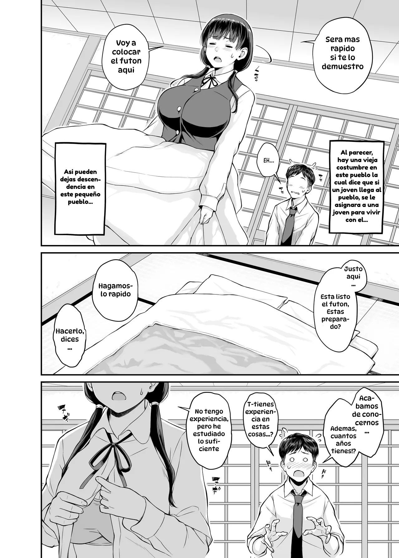 [Butagoya (Kemigawa)] Inaka Seikatsu Kozukuri Ganbou JK Tsuki Bukken ｜Mi Vida en una Aldea Rural con una Joven de Preparatoria que Desea Tener Hijos [Spanish] [Hta scan] [Digital] image number 5