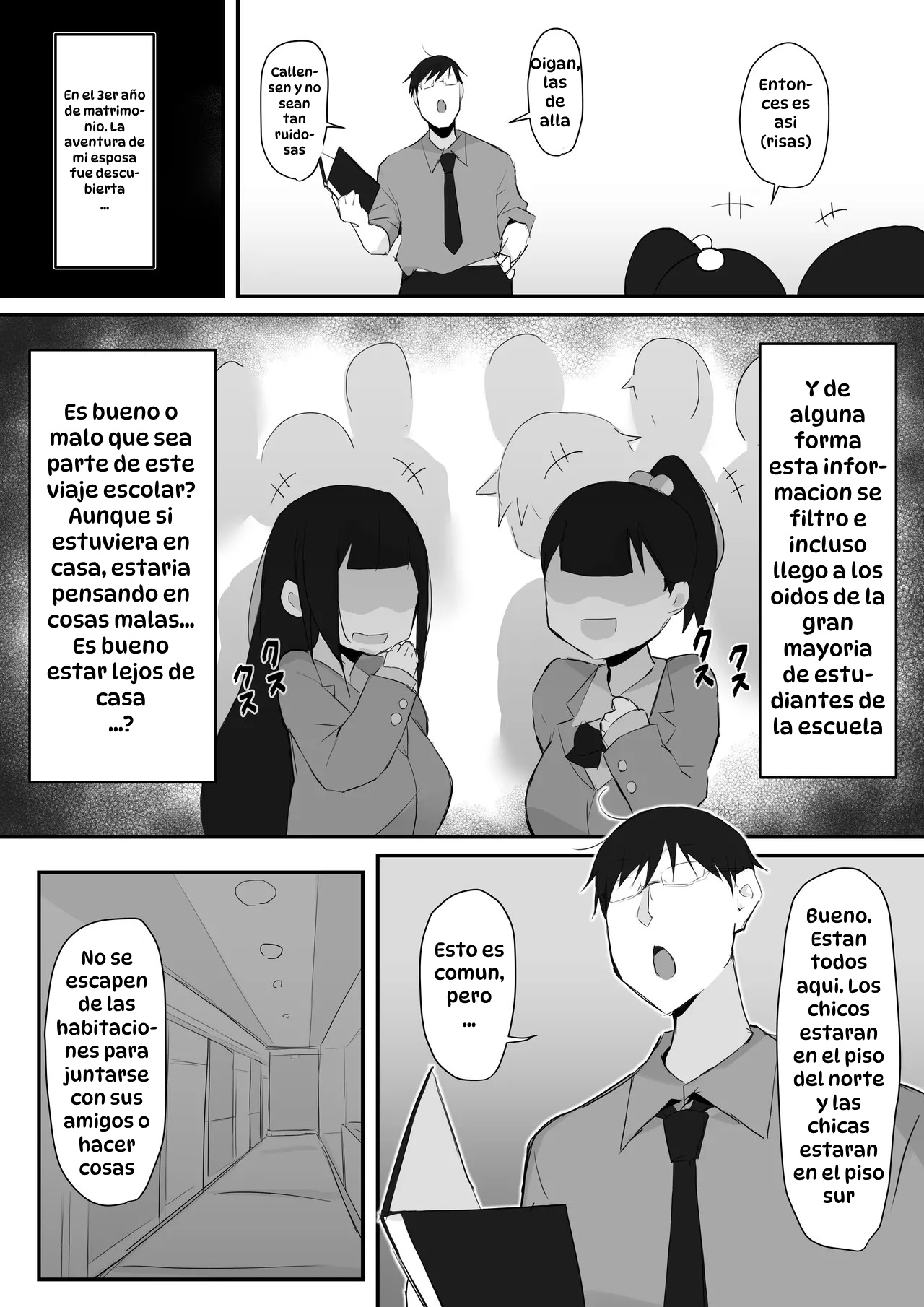 [Mittsuman] Gal JK wa Megane Sensei o Netoritai｜La Gal de Preparatoria Quiere Consolar Al Profesor Engañado [Spanish] [Hta scan] numero di immagine  3