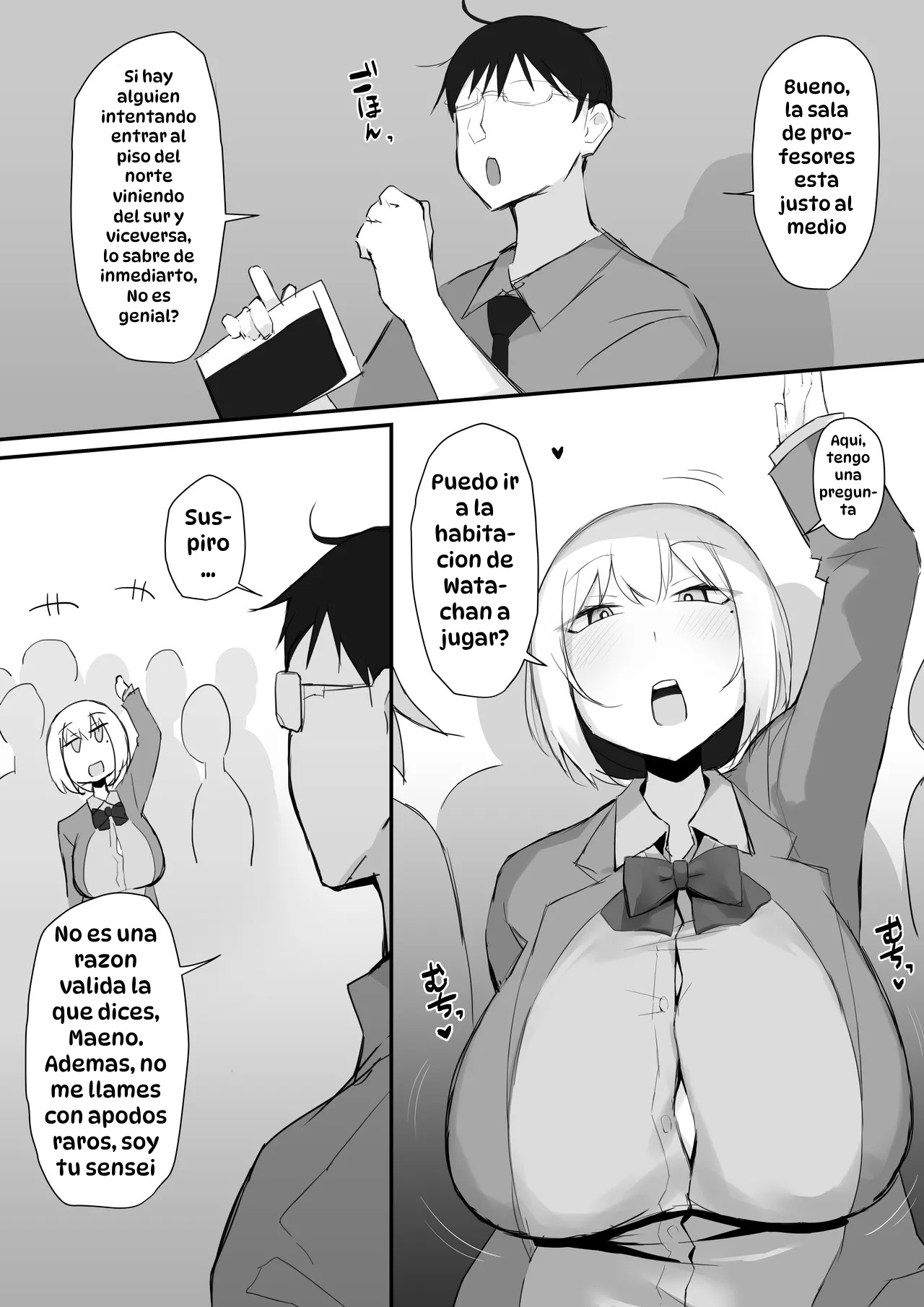 [Mittsuman] Gal JK wa Megane Sensei o Netoritai｜La Gal de Preparatoria Quiere Consolar Al Profesor Engañado [Spanish] [Hta scan] numero di immagine  5
