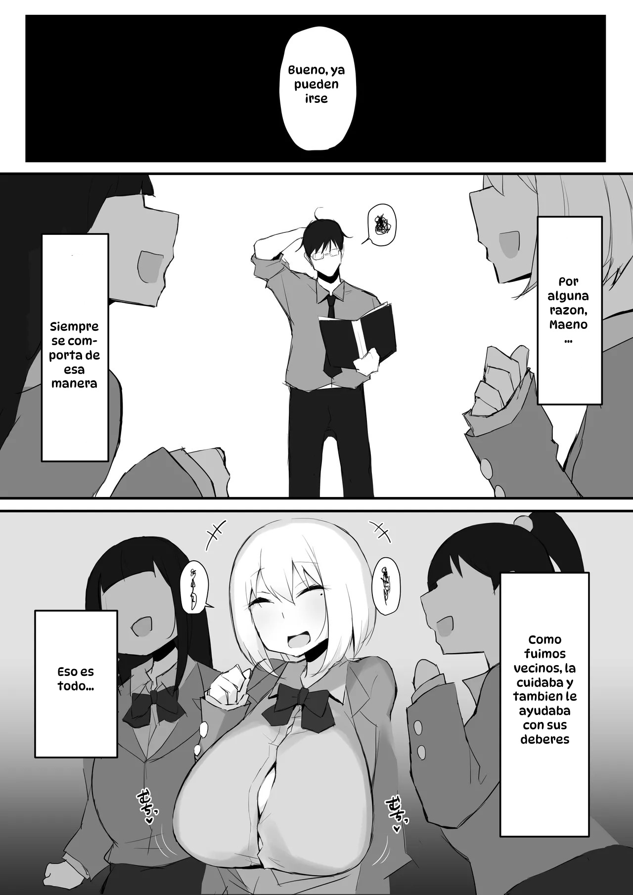 [Mittsuman] Gal JK wa Megane Sensei o Netoritai｜La Gal de Preparatoria Quiere Consolar Al Profesor Engañado [Spanish] [Hta scan] numero di immagine  7