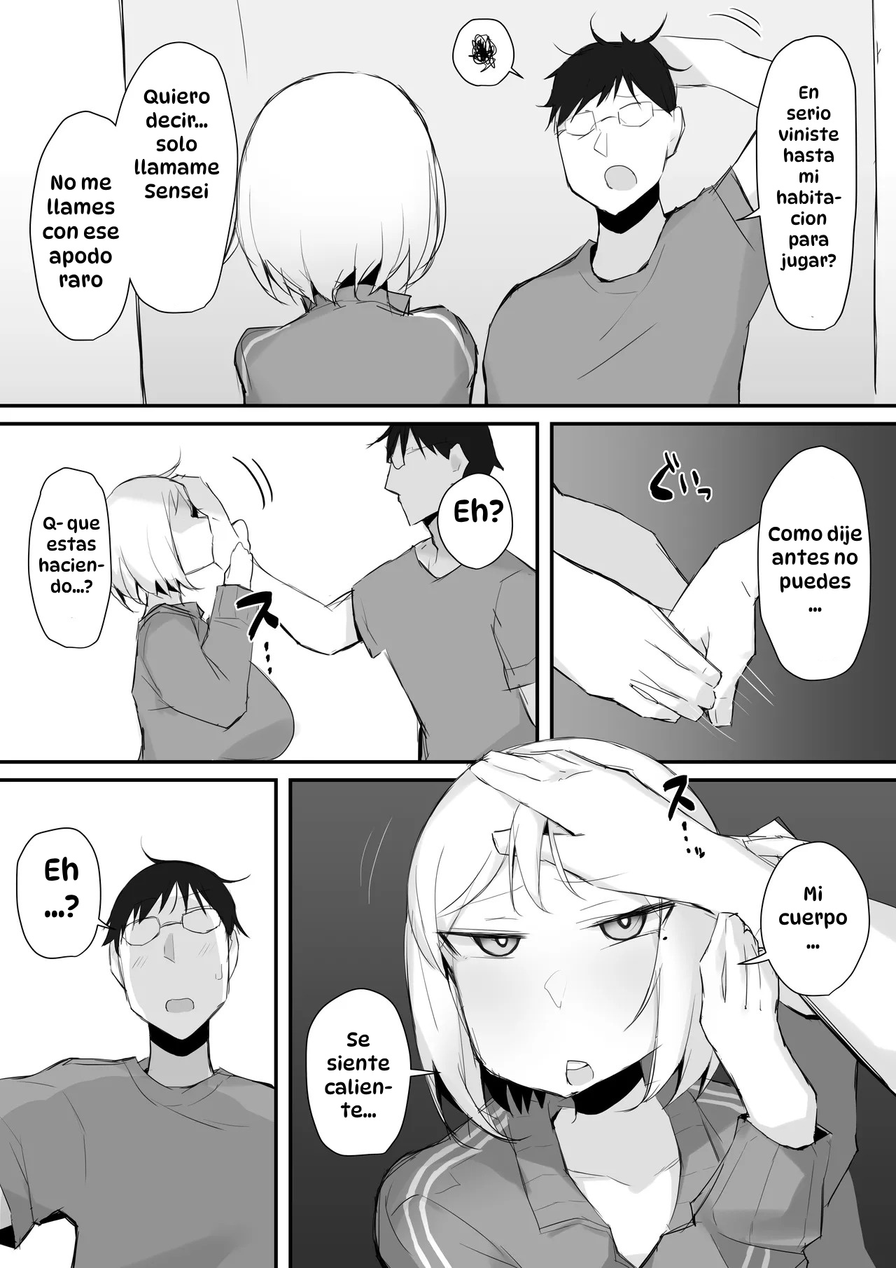 [Mittsuman] Gal JK wa Megane Sensei o Netoritai｜La Gal de Preparatoria Quiere Consolar Al Profesor Engañado [Spanish] [Hta scan] numero di immagine  9