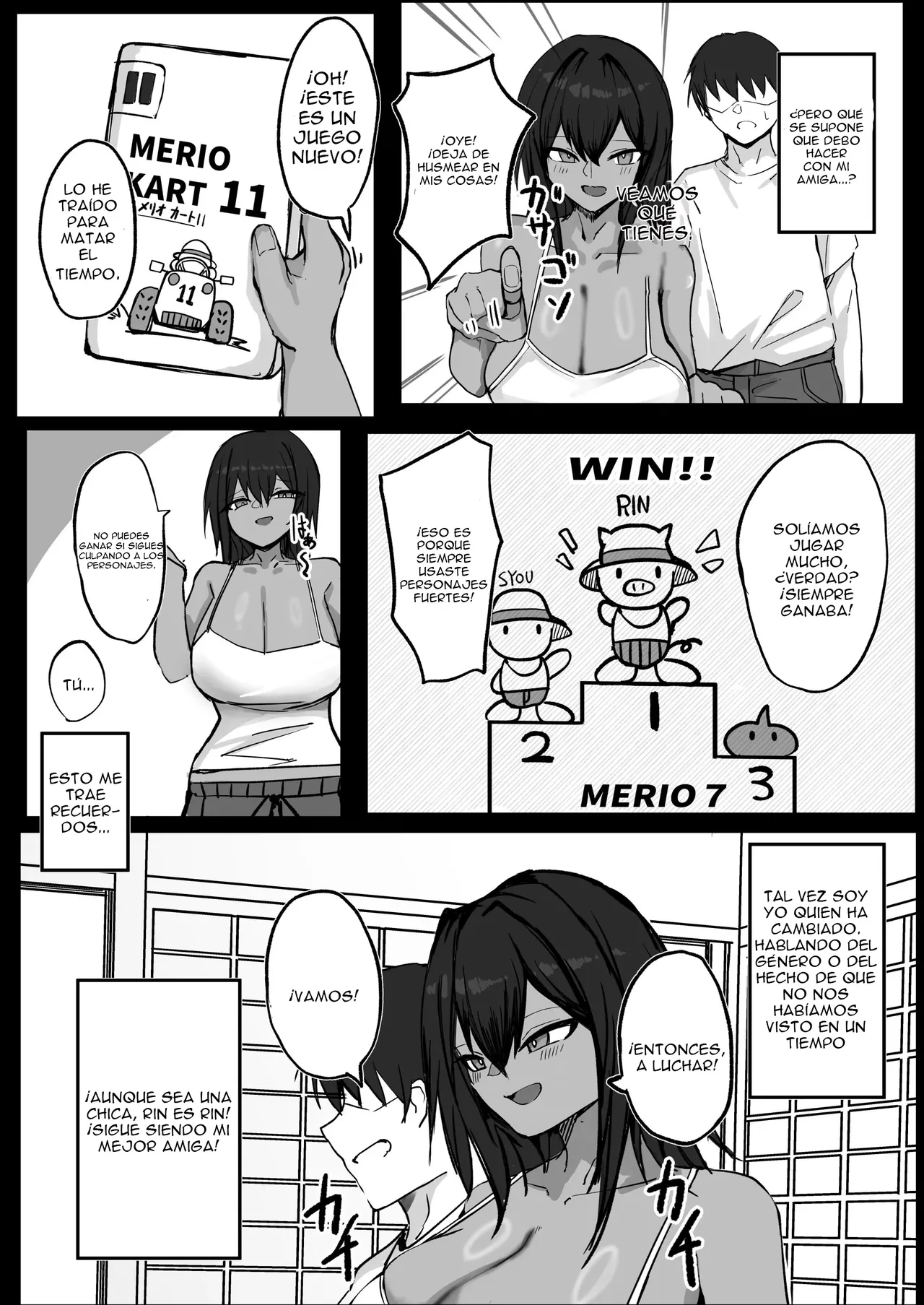 [Aoi Hoshi ni Maiorita Dark Angel] Mukashi Otoko dato Omotteta Kasshoku Bakunyuu Osananajimi to H Suru Hon Zenpen｜Tuve Sexo con Mi Amiga Bronceada y Solía Pensar que Era un Chico (Parte 1) {Spanish} {EbisuTraslade - Winder} 图片编号 7