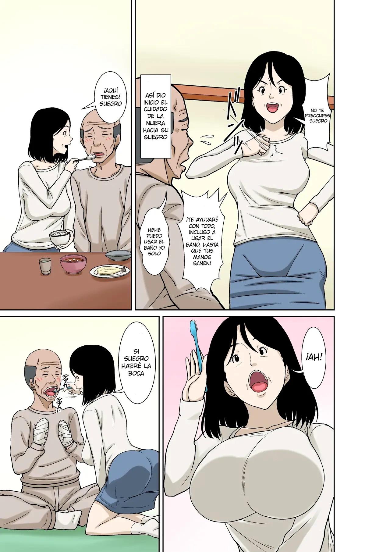 [Hoyoyodou] Ogifu-san ga Kossetsushita Node Yome no Watashi ga Kaigoshimasu!｜¡Como mi Suegro se Fracturó, Yo Su Nuera lo Cuidaré! [Spanish] [Pajerosxnx] 画像番号 7