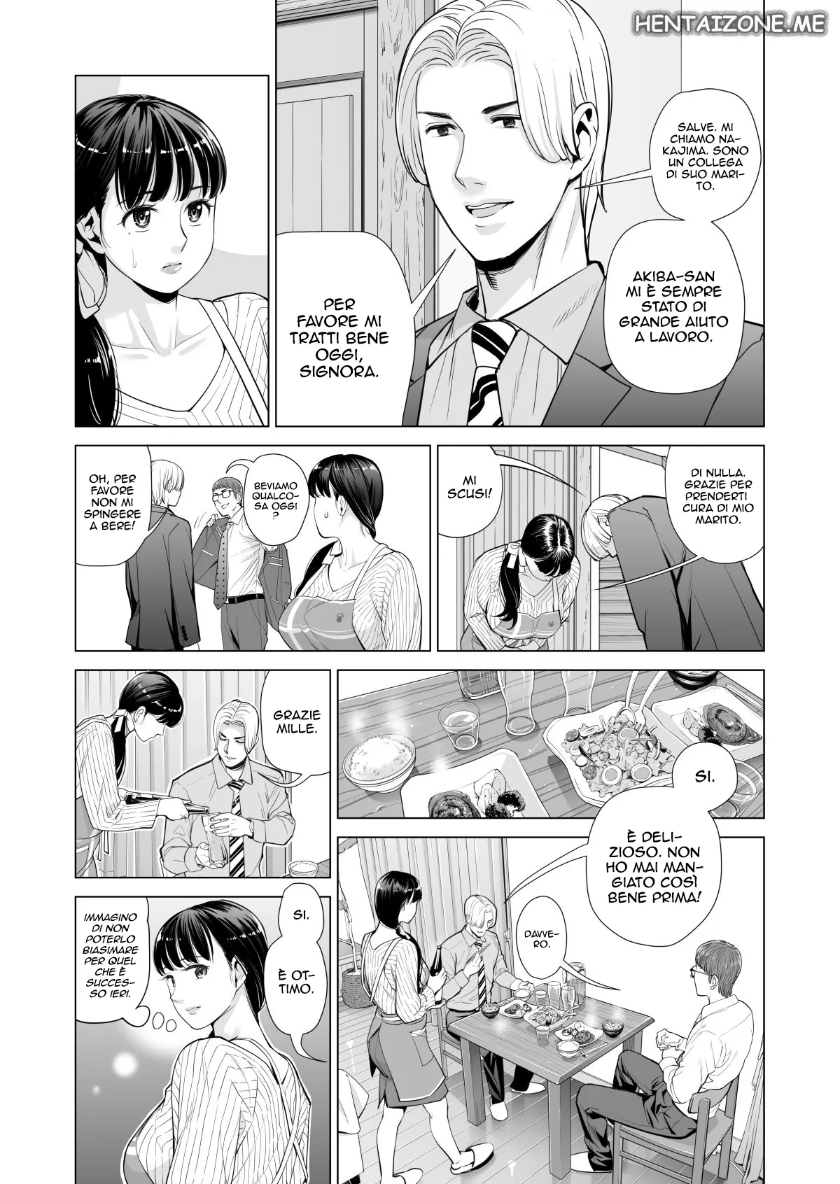 [HGT Lab (Tsusauto)] Tsukiyo no Midare Zake (Zenpen) Moonlit Intoxication | Mia moglie casalinga scopata da un mio collega mentre sono ubriaco [Italian] изображение № 21