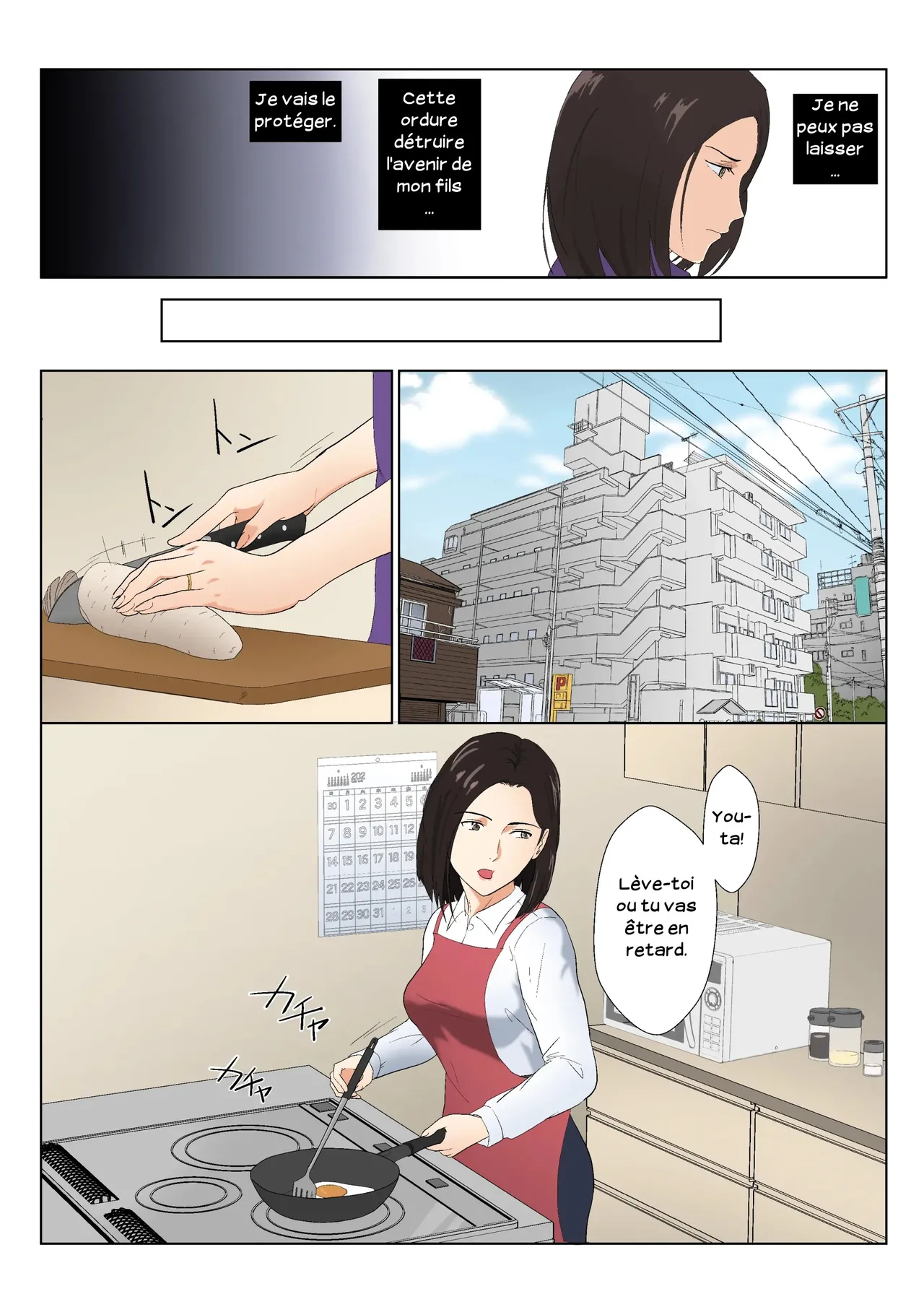 [Kiyama Haru] BariCare Kaa-san ga DQN ni Netorareta Vol.2 | Ma mère, carrièriste, a été victime d'un délinquant 02 [French] [Serviteur] [Colorized] image number 3