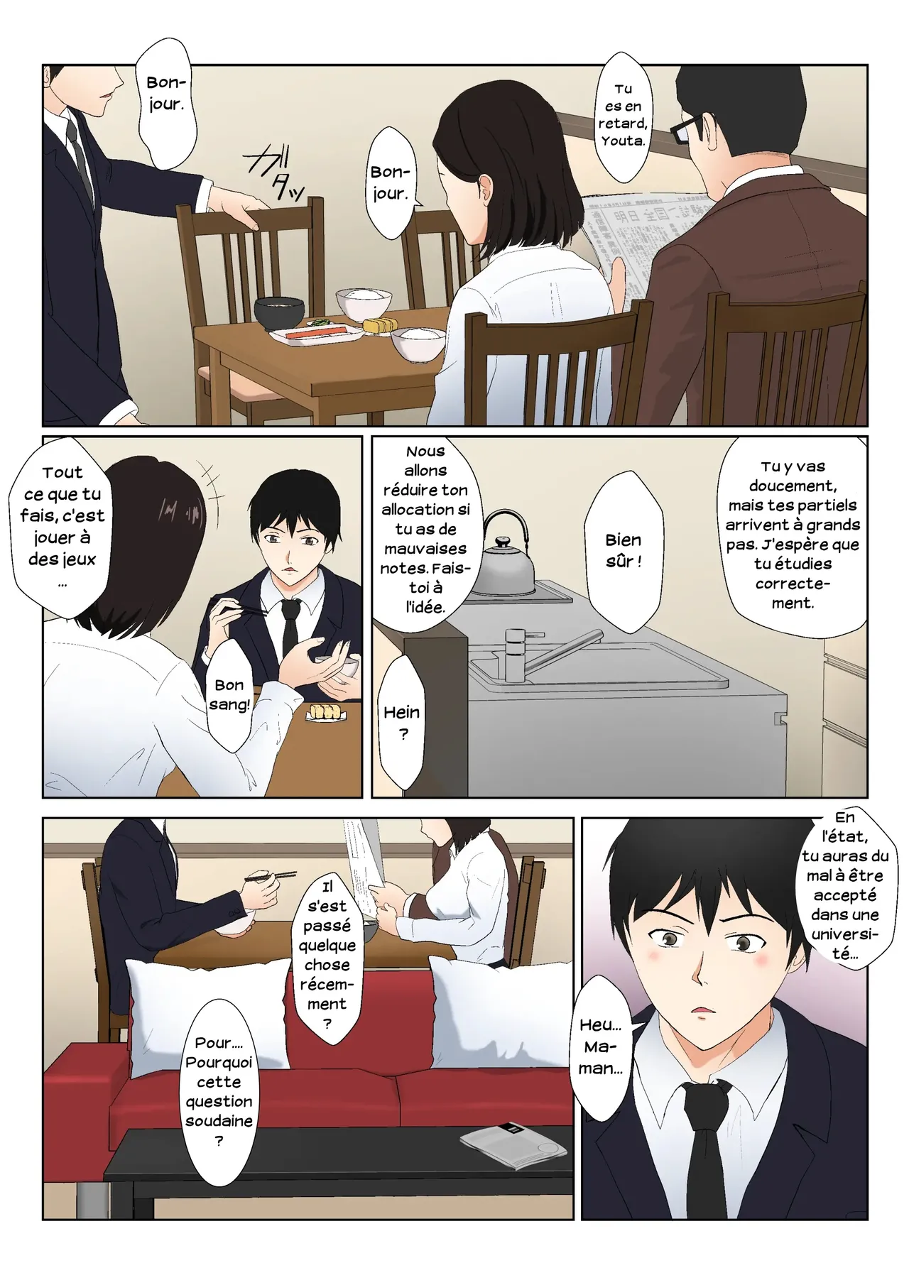 [Kiyama Haru] BariCare Kaa-san ga DQN ni Netorareta Vol.2 | Ma mère, carrièriste, a été victime d'un délinquant 02 [French] [Serviteur] [Colorized] image number 4