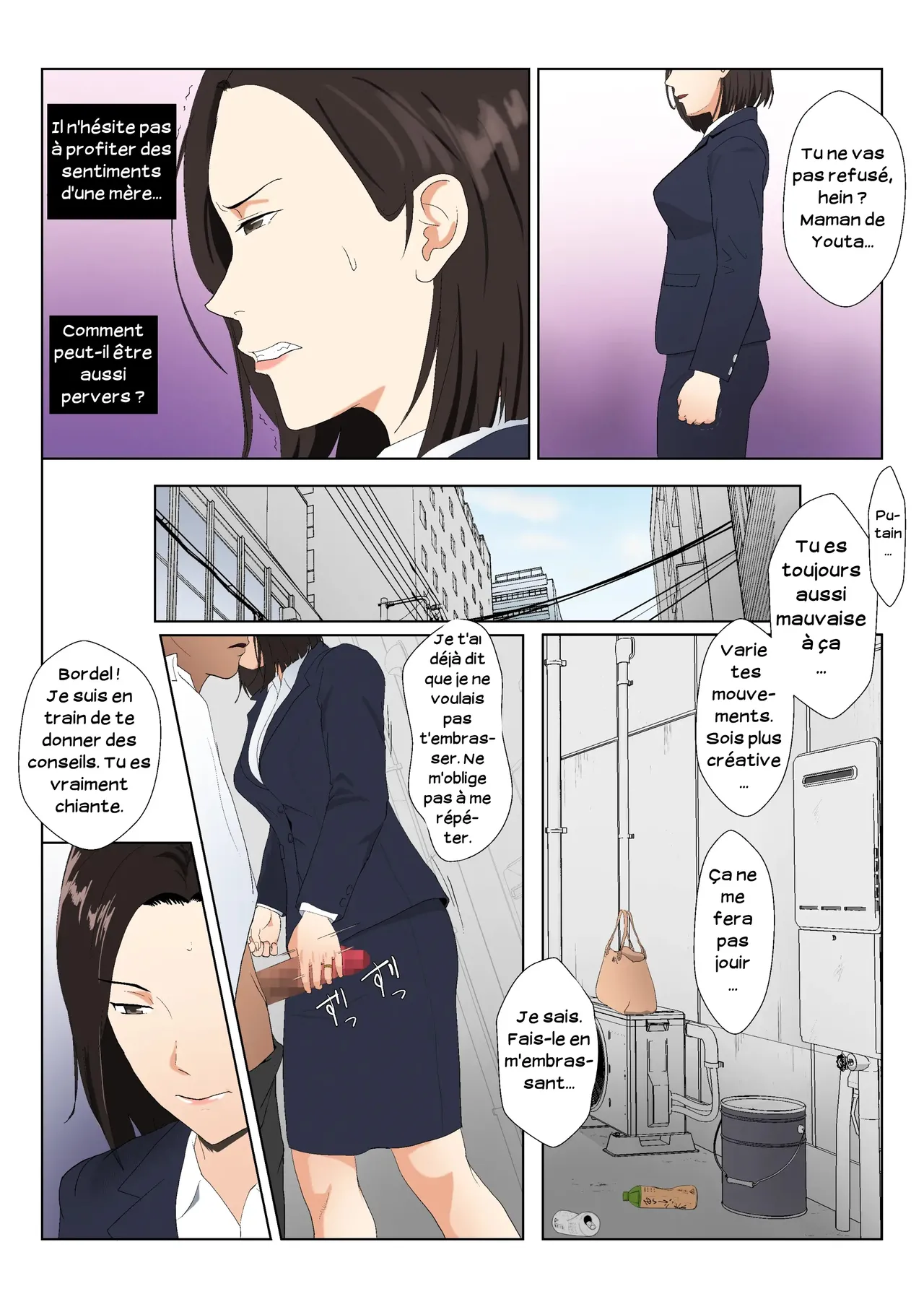 [Kiyama Haru] BariCare Kaa-san ga DQN ni Netorareta Vol.2 | Ma mère, carrièriste, a été victime d'un délinquant 02 [French] [Serviteur] [Colorized] image number 9