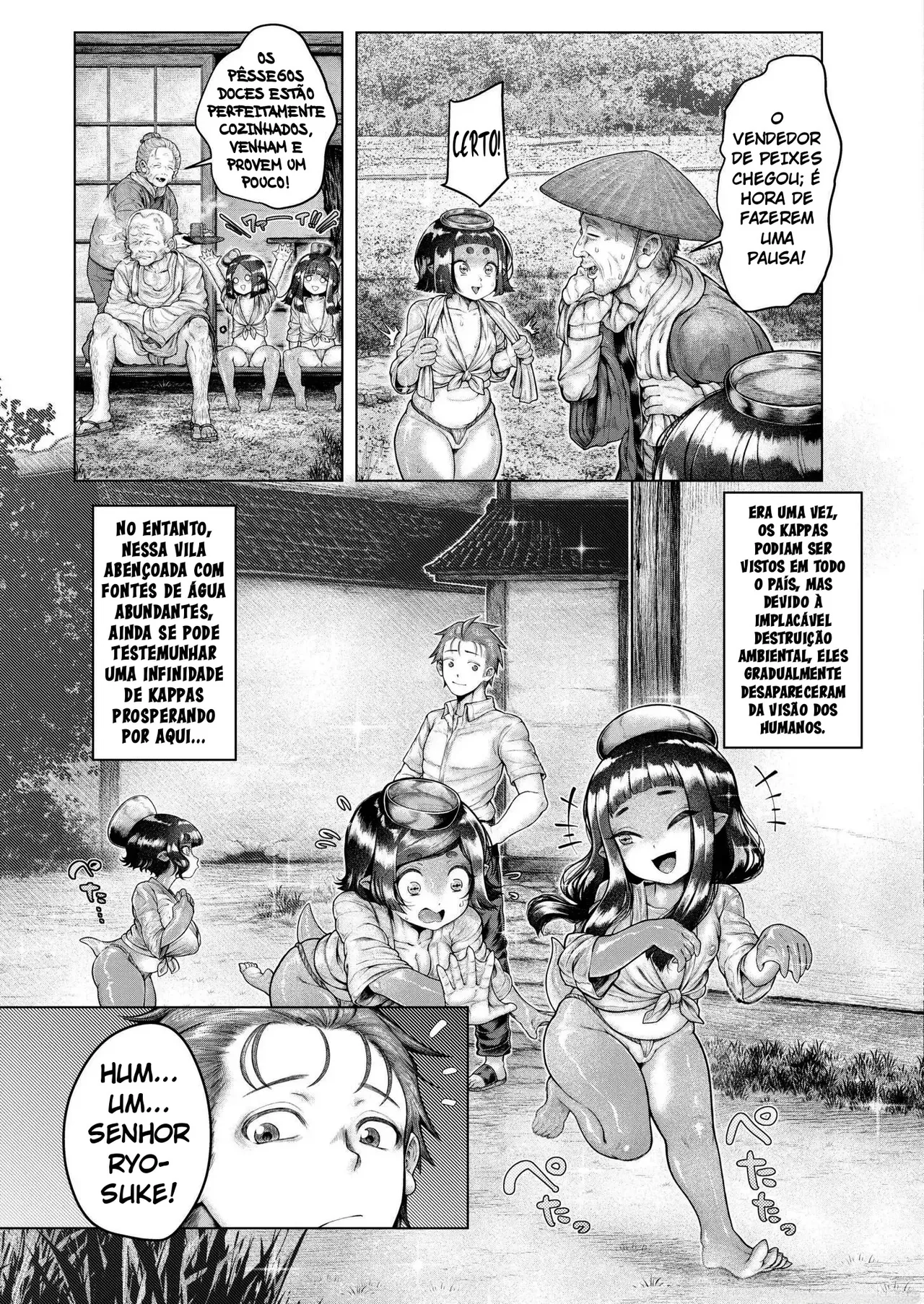 [Ujihara Shitone] Shin - Kappa Mura | Soaking - Kappa Village (COMIC Kaien VOL.17) [Portuguese-BR] [Bocchi Tradução] [Digital] Bildnummer 3