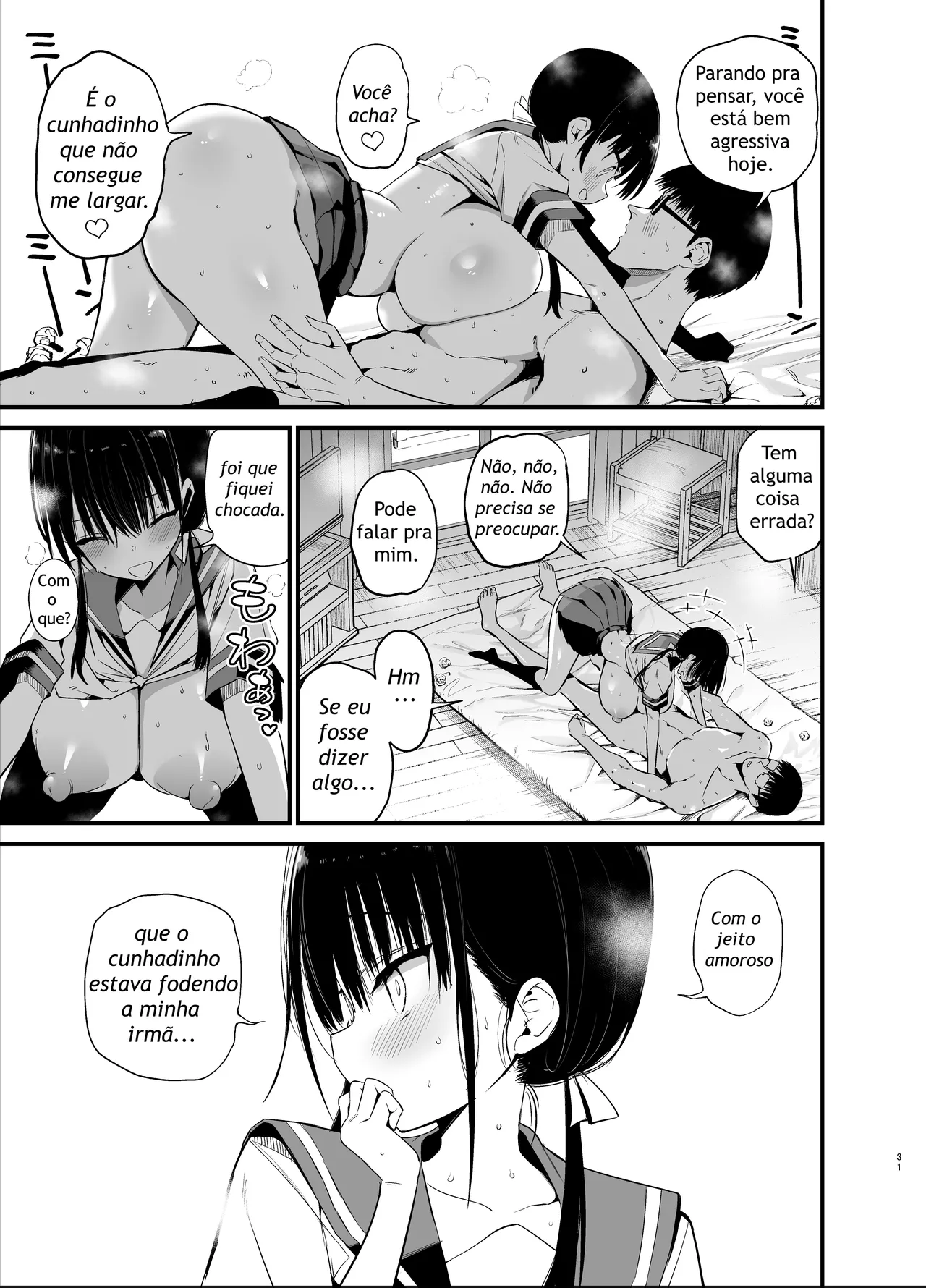 [Aohimo Familia (Chilt, Aohimo)] Kanojo no Imouto ga Kyonyuu MiniSkir JK de Koakuma-kei 6 [Portuguese-BR] [Digital] image number 30