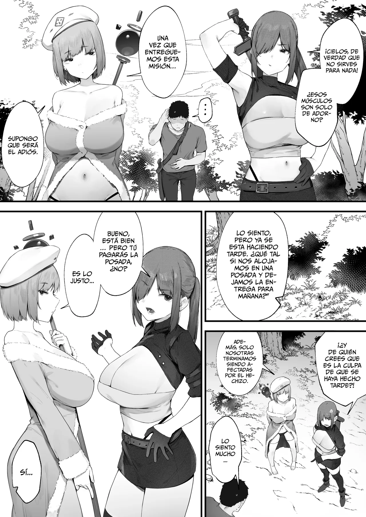 [Nigiri Usagi] ~Jyoutai Ijyou ga Naorimasen!!~ Namaiki Bakunyuu Healer & Senshi to Asa Made Hamemakuru Haramase Quest♪ Kakioroshi Ero Manga [Spanish] [MandaloAsiNoma] 2eme image