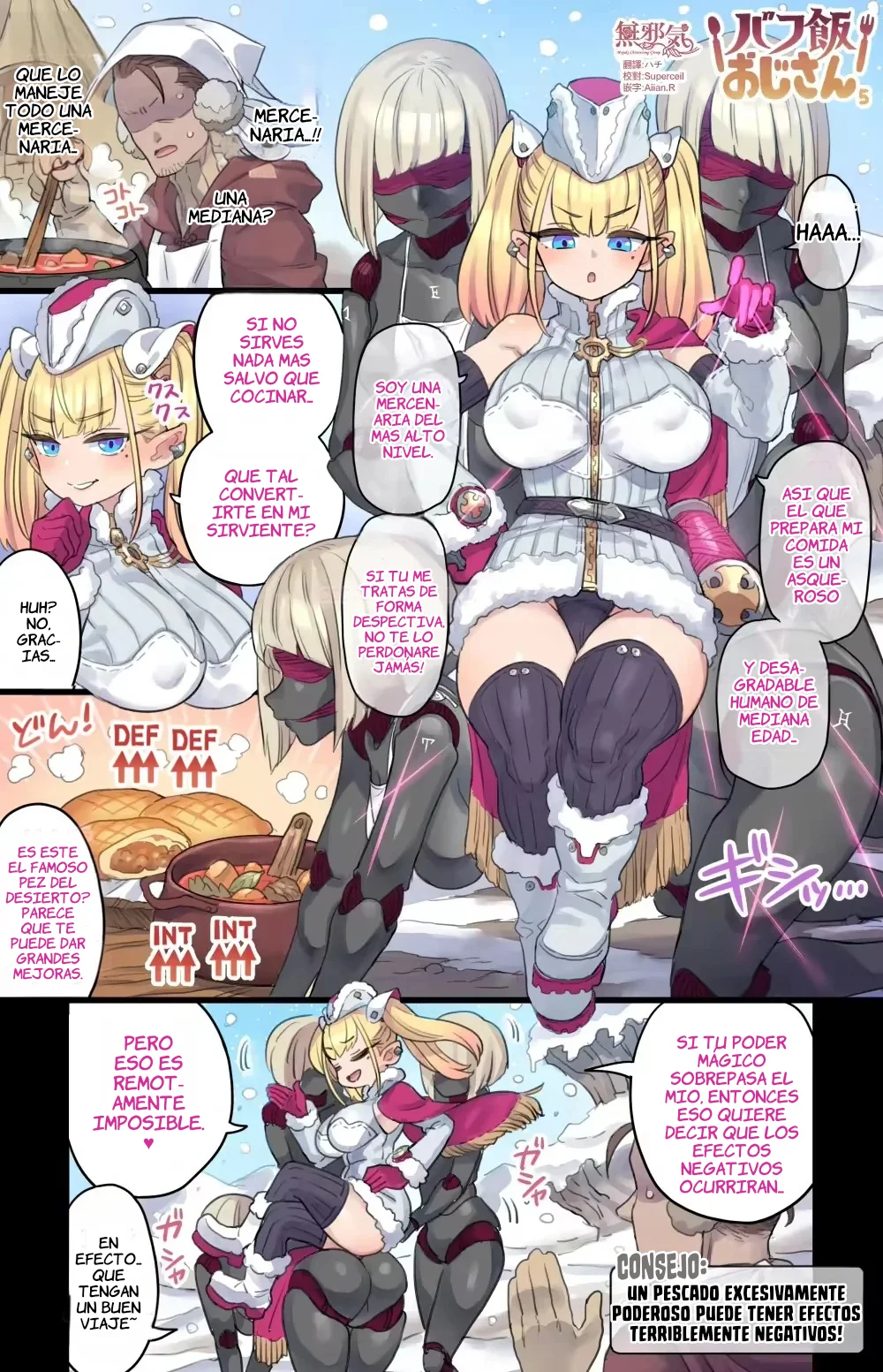 [mimonel] Un Chef Humano Cocinando Comidas Buffeadas Para Chicas Monstruo [Spanish] [Culto a Slanesh] image number 5