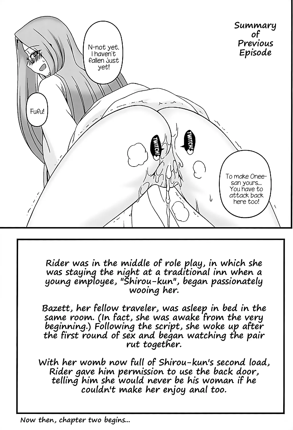 (C89) [Gachinko Shobou (Kobanya Koban)] Rider-san ni Yobai o Onegai Saremashita. Koumon Hen | Rider-san Invited Me Over at Night (Anal Edition) (Fate/stay night) [English] [EHCOVE] 2eme image