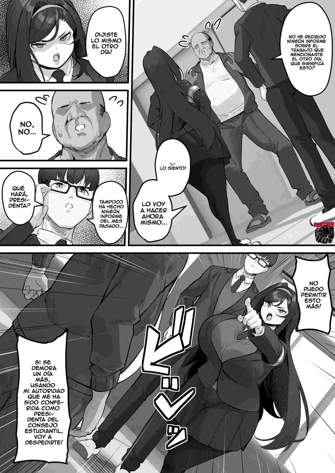 [Baku-π-dou (Kuchi VE)] Dosukebe Seito Kaichou Do-Hentai na Seito Kaichou wa Youmuin no Nikubenki | La presidenta pervertida del consejo estudiantil es la esclava sexual del conserje [Spanish] [Panther Scan] imagen número 9