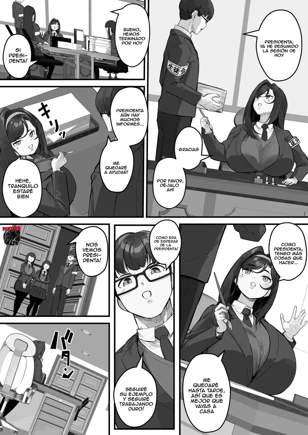 [Baku-π-dou (Kuchi VE)] Dosukebe Seito Kaichou Do-Hentai na Seito Kaichou wa Youmuin no Nikubenki | La presidenta pervertida del consejo estudiantil es la esclava sexual del conserje [Spanish] [Panther Scan] imagen número 11